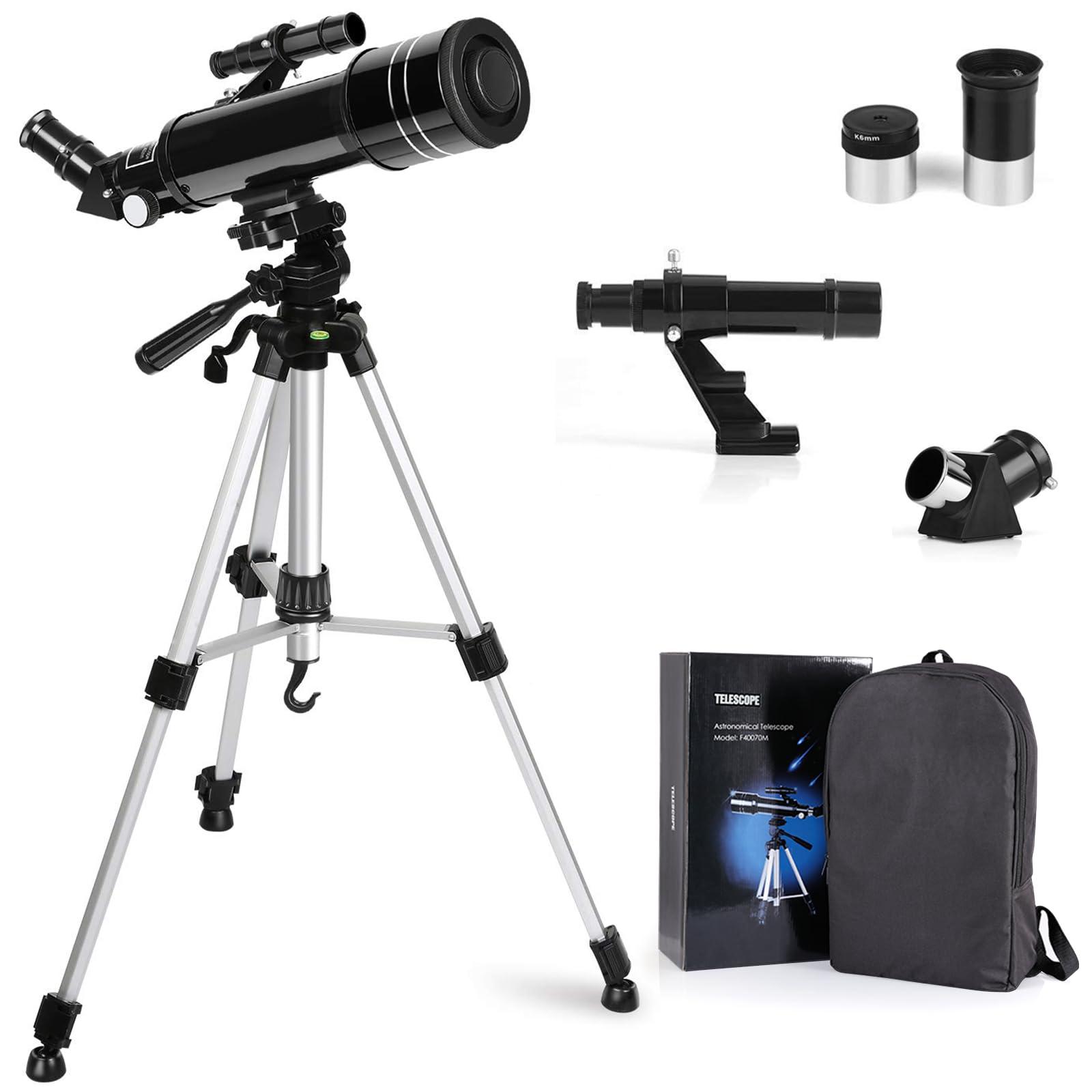 Astronomical Telescope, Pro 400/70 FMC Refractor Telescopes with Adjustable Tripod & & Finder Compass Portable Travel Telescope Perfect Portable Scope for Adult Children Teens - Image 3