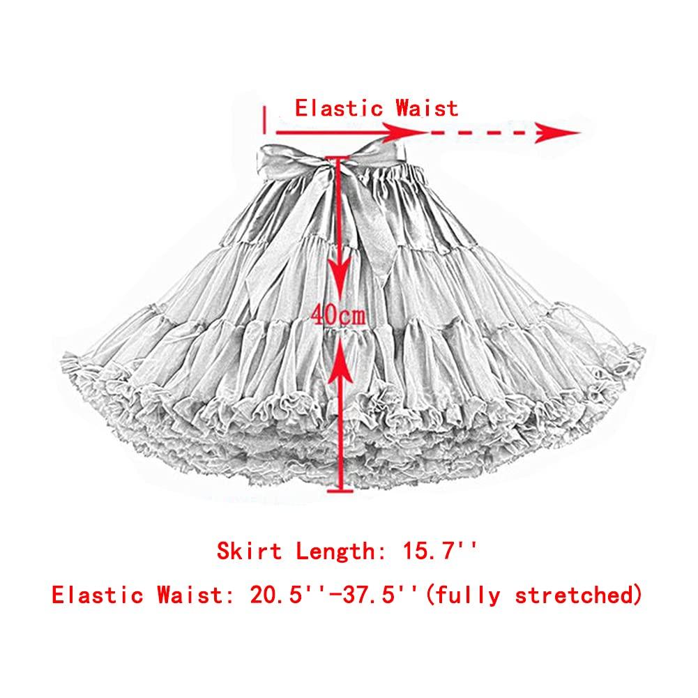 Colyanda Womens 3-Layered Pleated Tulle Petticoat Tutu Puffy Party Cosplay Skirt - Image 2