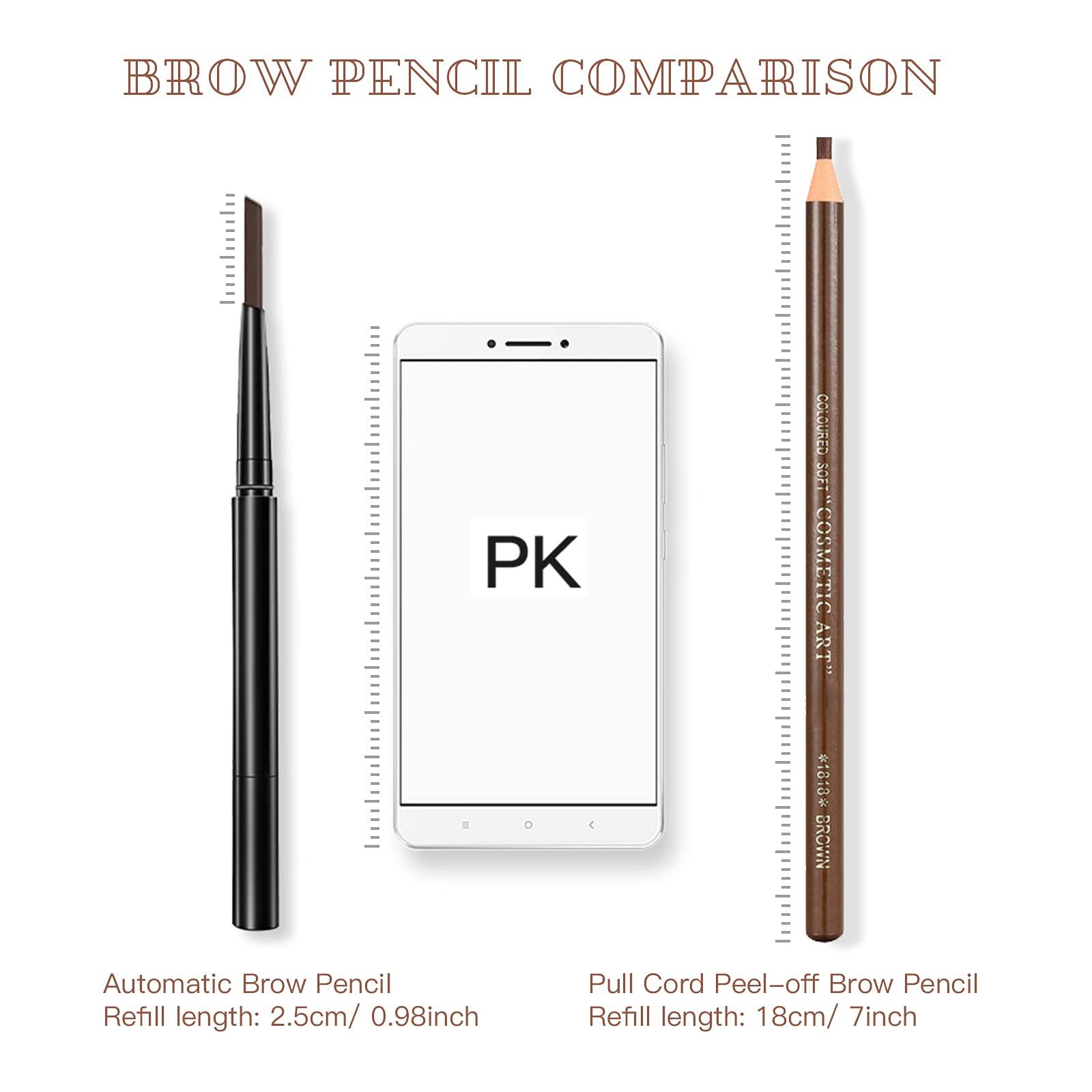 LSxia Waterproof Eye-Brow Pen-cil Set, Pull Cord Peel-off Eyebrow Pencil Microblading Eyebrow Pen Supplies Kit, White Eye-Liner Pencil and Eyebrow Tool Tattoo Makeup (6+1 Brown+Dark Brown+Light Brown) - Image 2