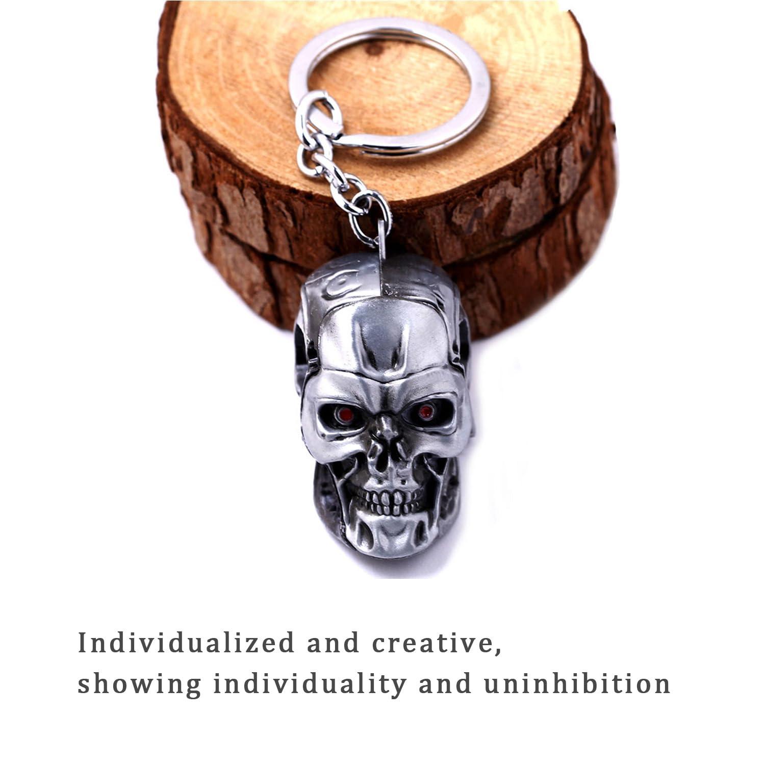 DTSFHTDAL 2PCS Keychain the Terminator Skull Metal Keychain Skeleton Key Chain Car Keychain Terminator Keychain Unisex - Image 4