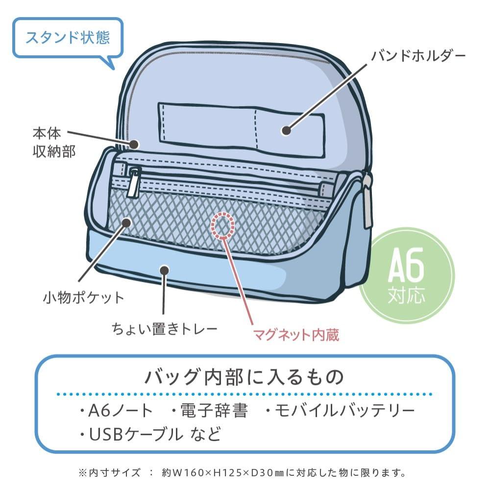 ソニック(Sonic) Sonic Utlim Sma-Sta Ash Wide Mobile Standing Case, Workspace Bag, Converts Into Stand for Smartphone, Stationery, Tech Accessories, Makeup Brush Holder, and More, UT-8655-GL, Moss Grey - Image 5