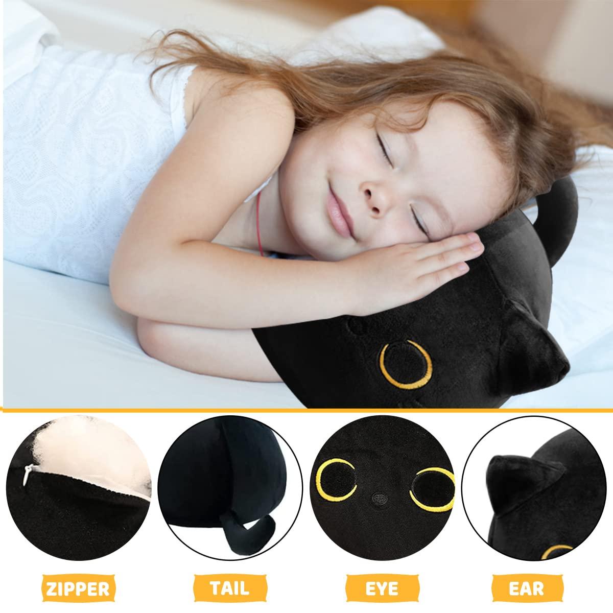CHNBF Soft Black Cat Plush Toy Pillow - Stuffed Animal for Kids, Boys & Girls Gifts - Image 5