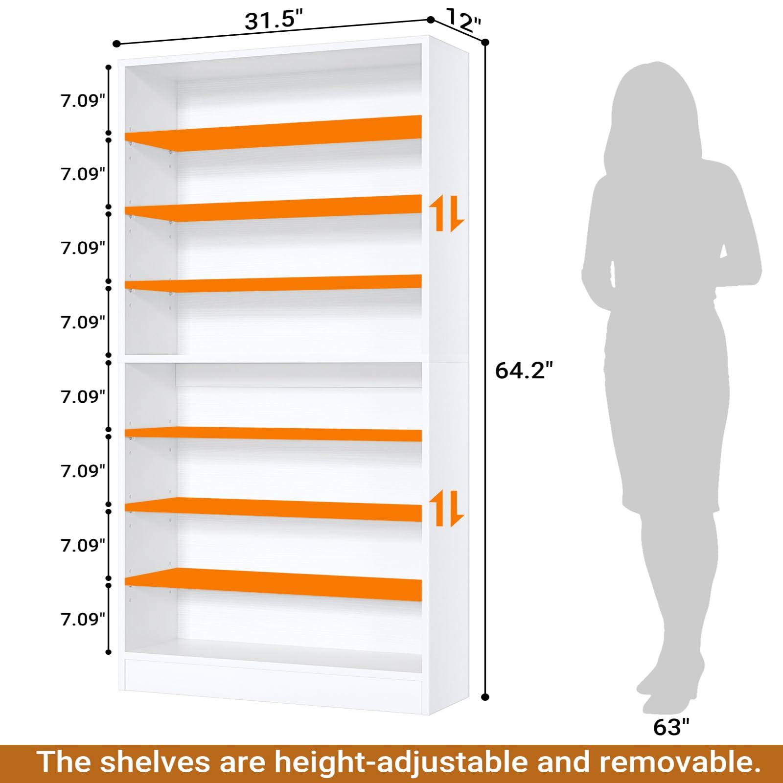 Homieasy Tall Shoe Cabinet, 9-Tier Shoe Storage Cabinet with Adjustable Shelves, Freestanding Wood Shoe Rack Organizer Cabinet for Closet, Entryway, Holds 40-45 Pairs, White - Image 2