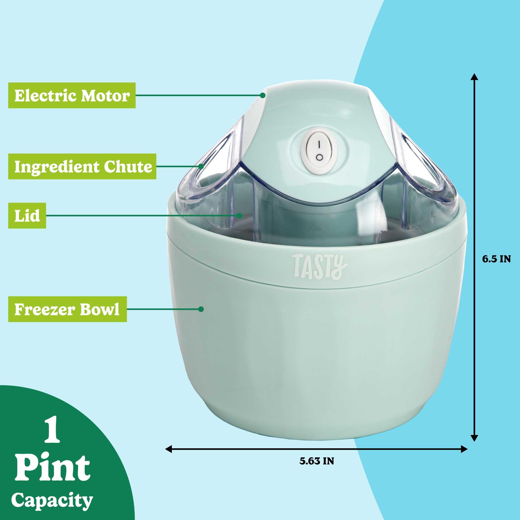 Tasty Mini Ice Cream Maker, Make Ice Cream, Sorbet, Frozen Yogurt, Gelato, Desserts, Quick Results, Single-Serve, Aqua - Image 2