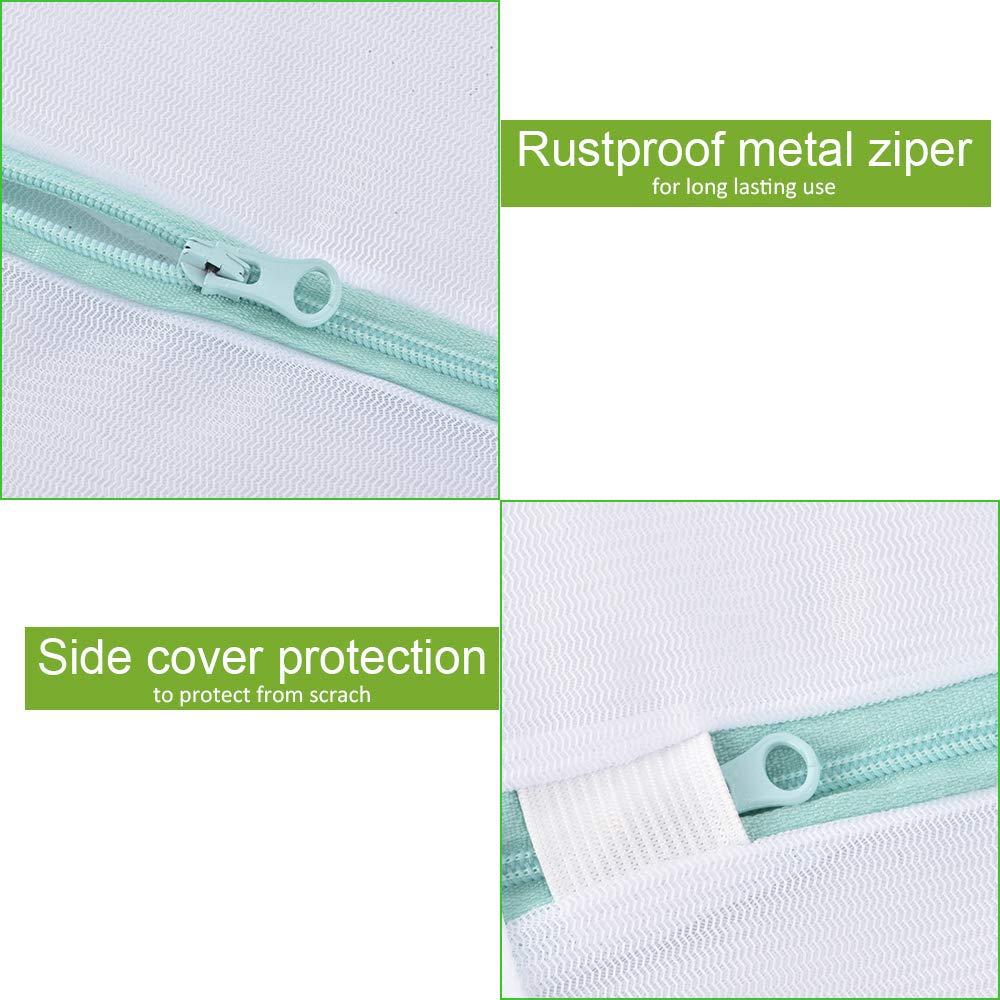 OTraki Large Washing Machine Bag 2 Pack 43 x 35in XL Mesh Laundry Bags 2 Pack Heavy Duty Zipper Big Dryer Wash Net for Delicates Bedding Blanket Pet Bed Camp Travel Dorm Jumbo Netted Organizer White - Image 5