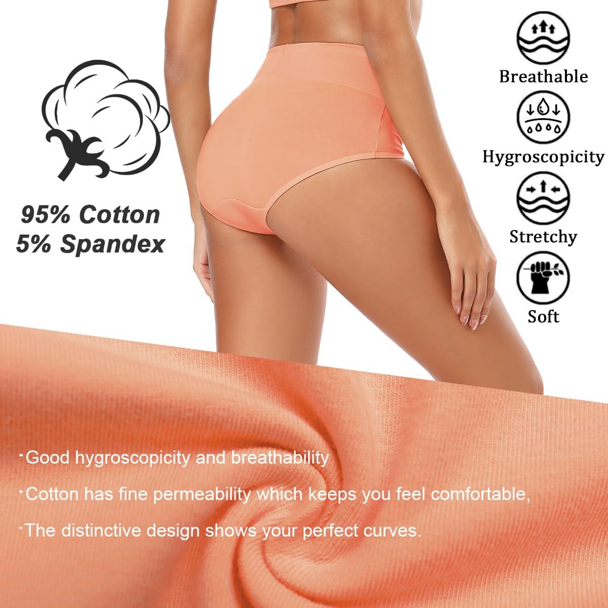 Molasus Women's Cotton Underwear High Waisted Full Coverage Ladies Panties (Regular & Plus Size) - Image 2