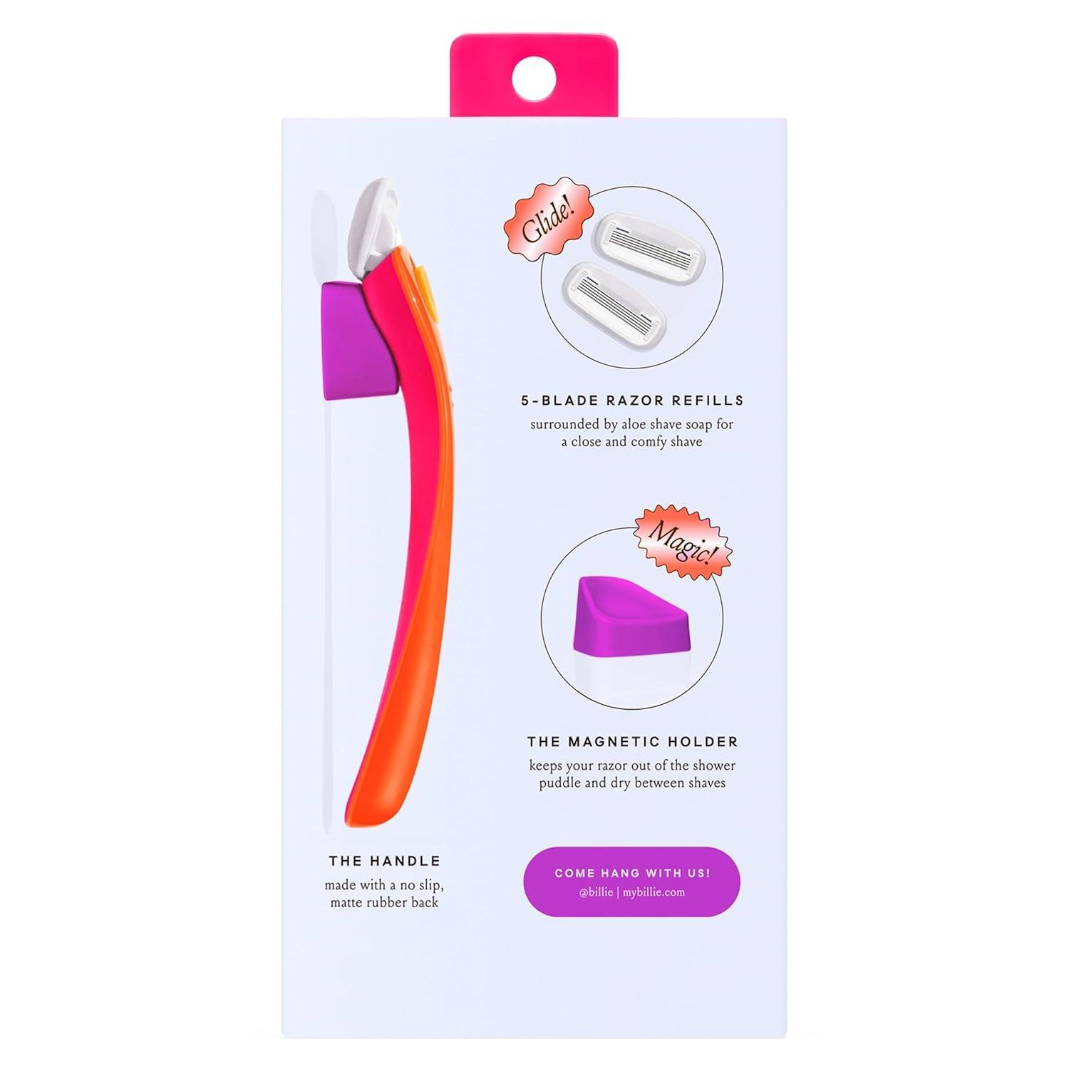 Billie Razors for Women Shave Kit – Women’s Razor + 2 x 5-Blade Razor Refills + Magnetic Holder – Sunburst - Image 9