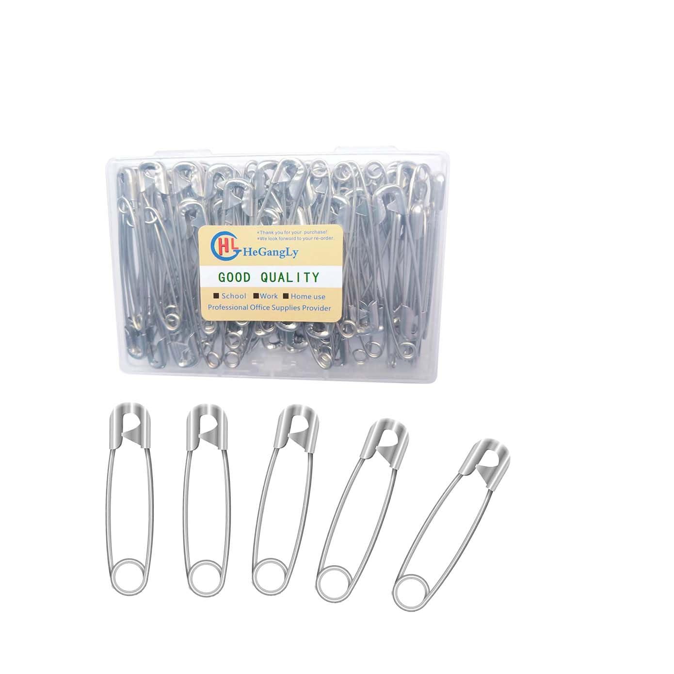 80 Large Extra Large Safety Pins - 2.2 inch (55mm) Heavy Duty Stainless Steel Pins for Sewing, Baby Clothing, Diapers, Laundry, Decorations
