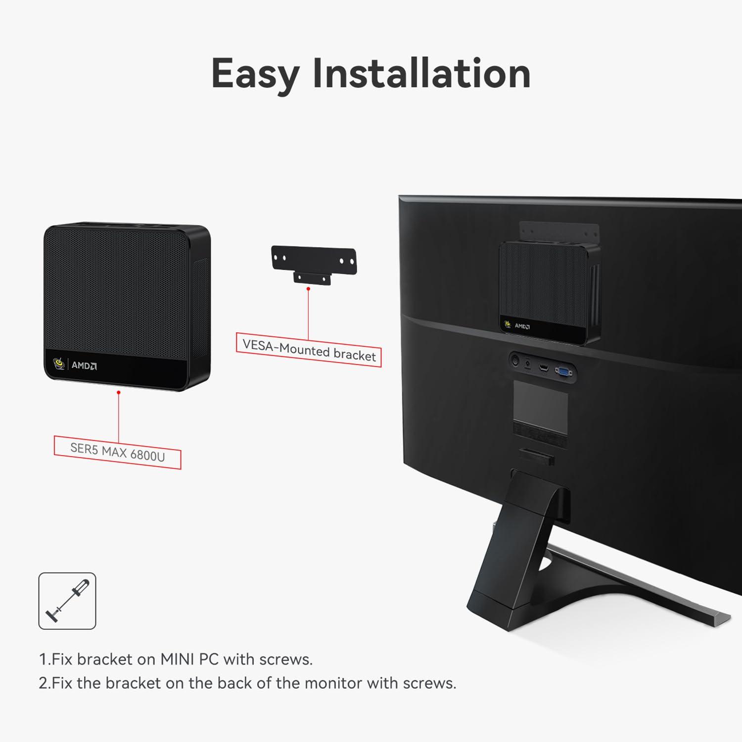 Beelink SER5 MAX Mini PC, AMD Ryzen 7 6800U(8C/16T, Up to 4.7GHz), Mini Computer 32G LPDDR5 RAM 1TB NVMe PCIE4.0 SSD, Mini Desktop Computer 4K@144Hz Triple Display HDMI2.1/DP/WiFi6/BT5.2/W-11 Pro - Image 9