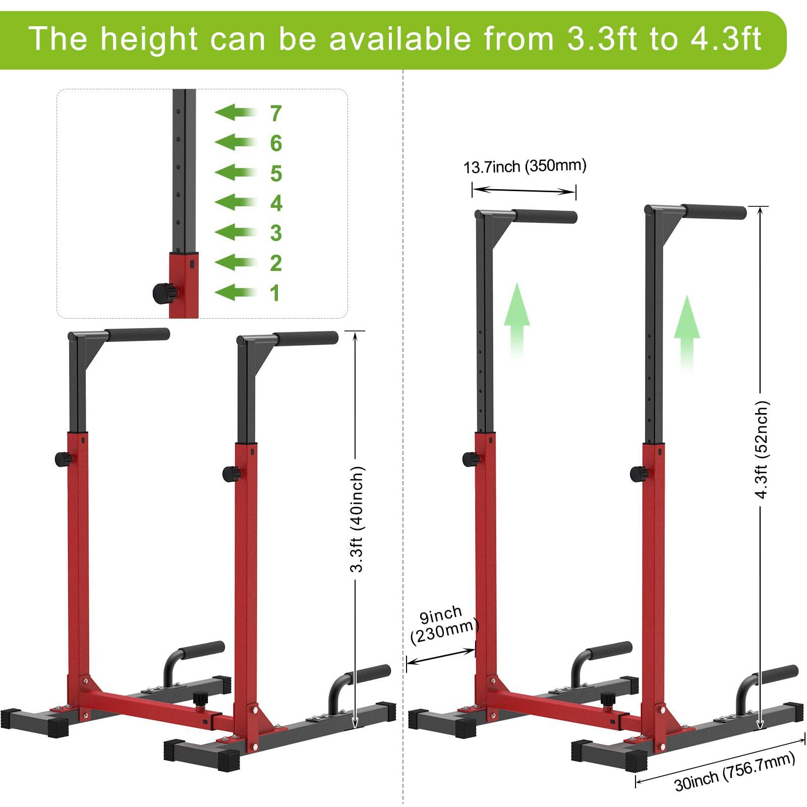 SELEWARE Heavy Duty Dip Bar, Adjustable Width & Height Dip Station Home Gym Fitness Equipment, 800lbs Capacity, Multifunctional Strength Training Dip Stand with Push Up Bar for Tricep Dips, L-Sits - Image 4