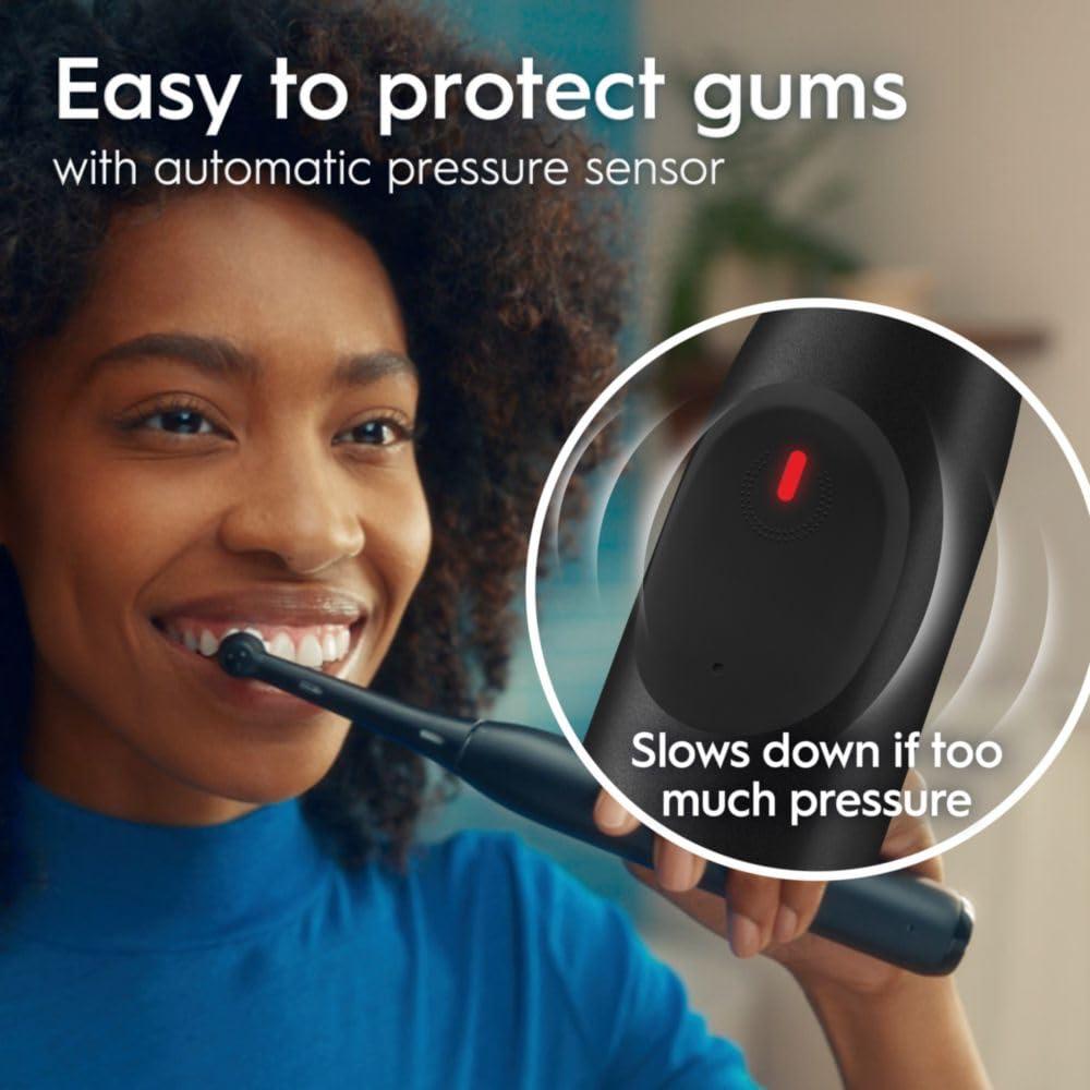 Oral-B iO Series 2 Rechargeable Electric Powered Toothbrush Starter Kit, Night Black with 2 Brush Heads - Automatic Pressure Sensor to Protect Gums - 3 Modes - 2 Min Timer - Image 7
