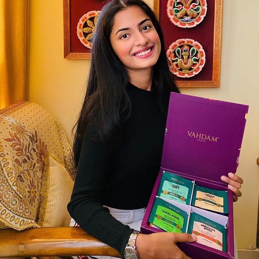 VAHDAM, Assorted Tea Gift Set | Classic Box - 24 Unique Flavor in Individually Wrapped Pyramid Tea Bags | Ideas for Tea Lovers | Gifts for Women & Men - Image 4