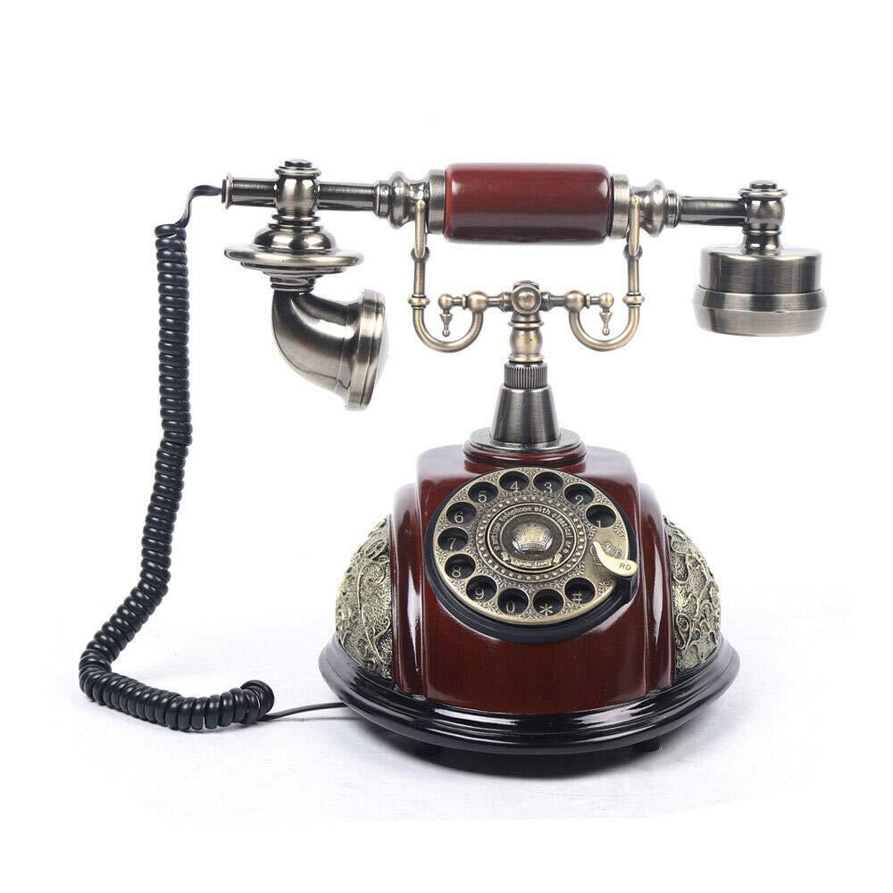 Royal Vintage Telephone Antique Desk Phone Corded Retro Phone Rotary Antique Dial Handset Corded Desk Home Office Vintage Decorative Telephone (Bronze)