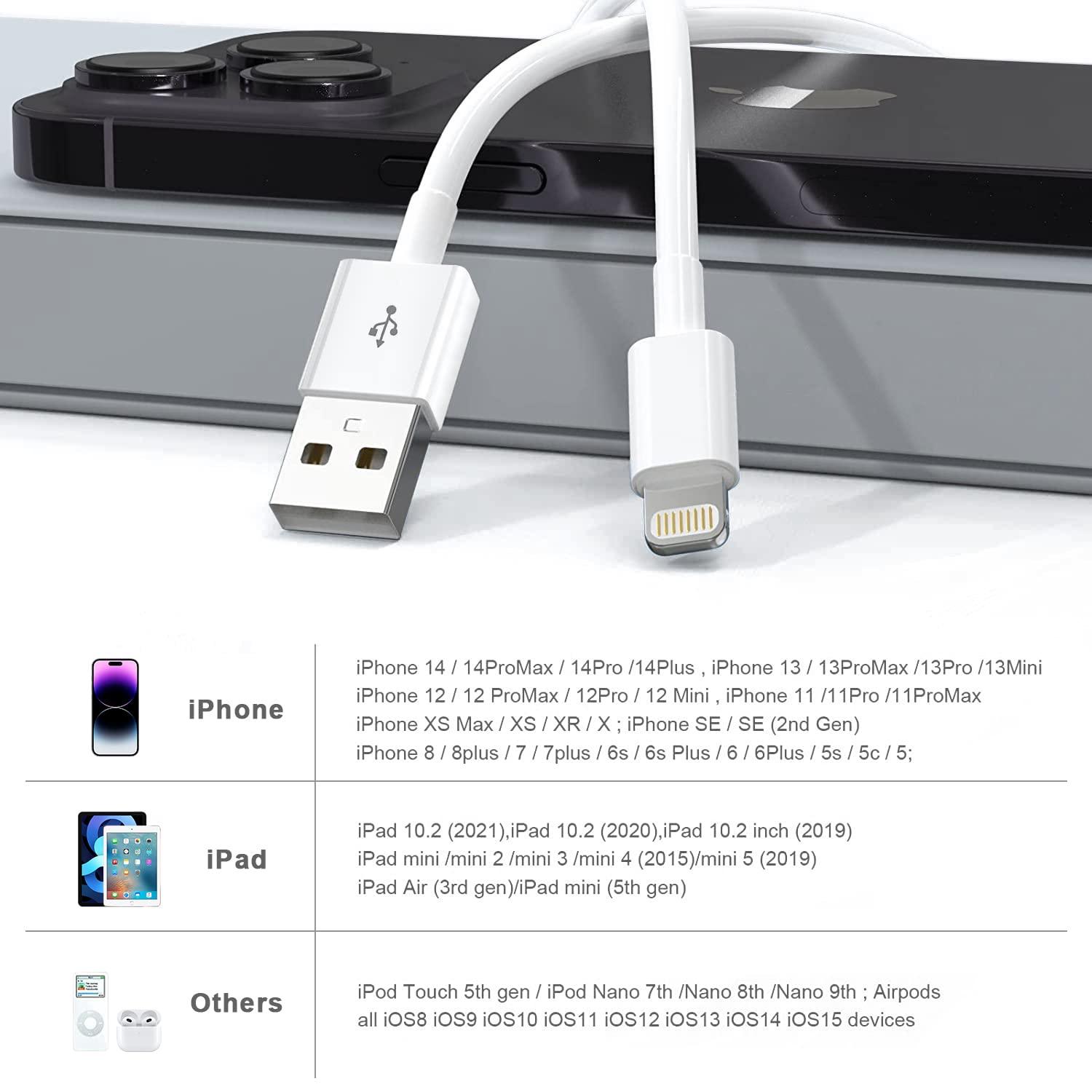 iPhone Charger, 5Pack(6/6/6/10/10FT) [Apple MFi Certified] Apple Charging Cables Lightning Cable Fast iPhone Charging Cord for iPhone 14/13/12/11/11Pro/11Max/ X/XS/XR/XS - Image 6
