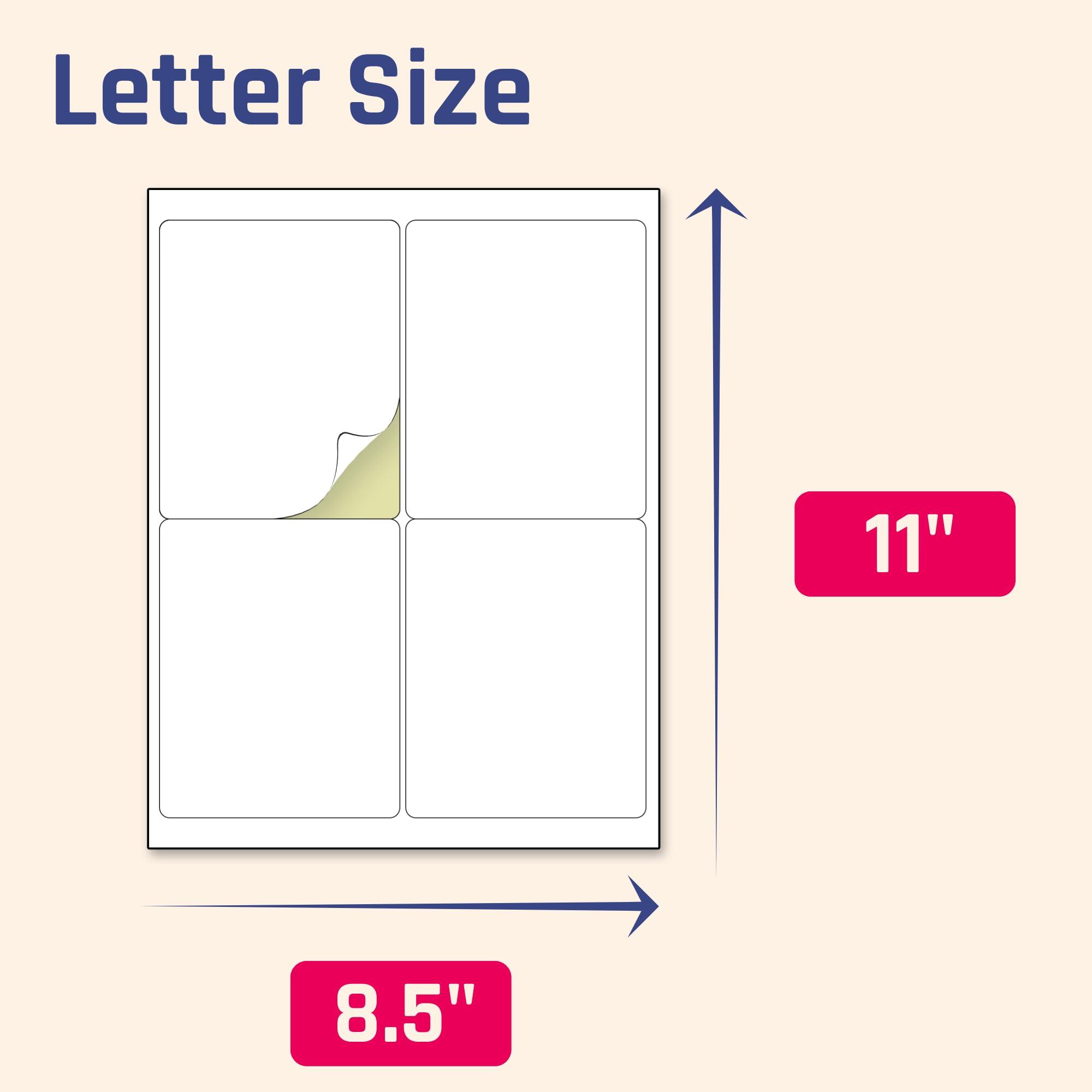 40 Sheets, 4" x 5" - Large Printable Shipping Labels, for Laser/Inkjet Printers - Matte White - Image 2