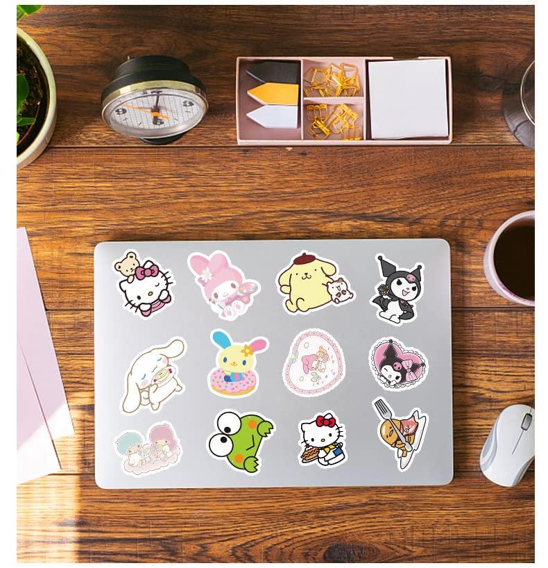 100Pcs Cartoon Sanrio Stickers for Kids - Hello Kitty, MyMelody&Kuromi, Cinnamoroll, Pompompurin, Keroppi, Pochaco - Assorted Decals Pack for Girls Teens - Image 5