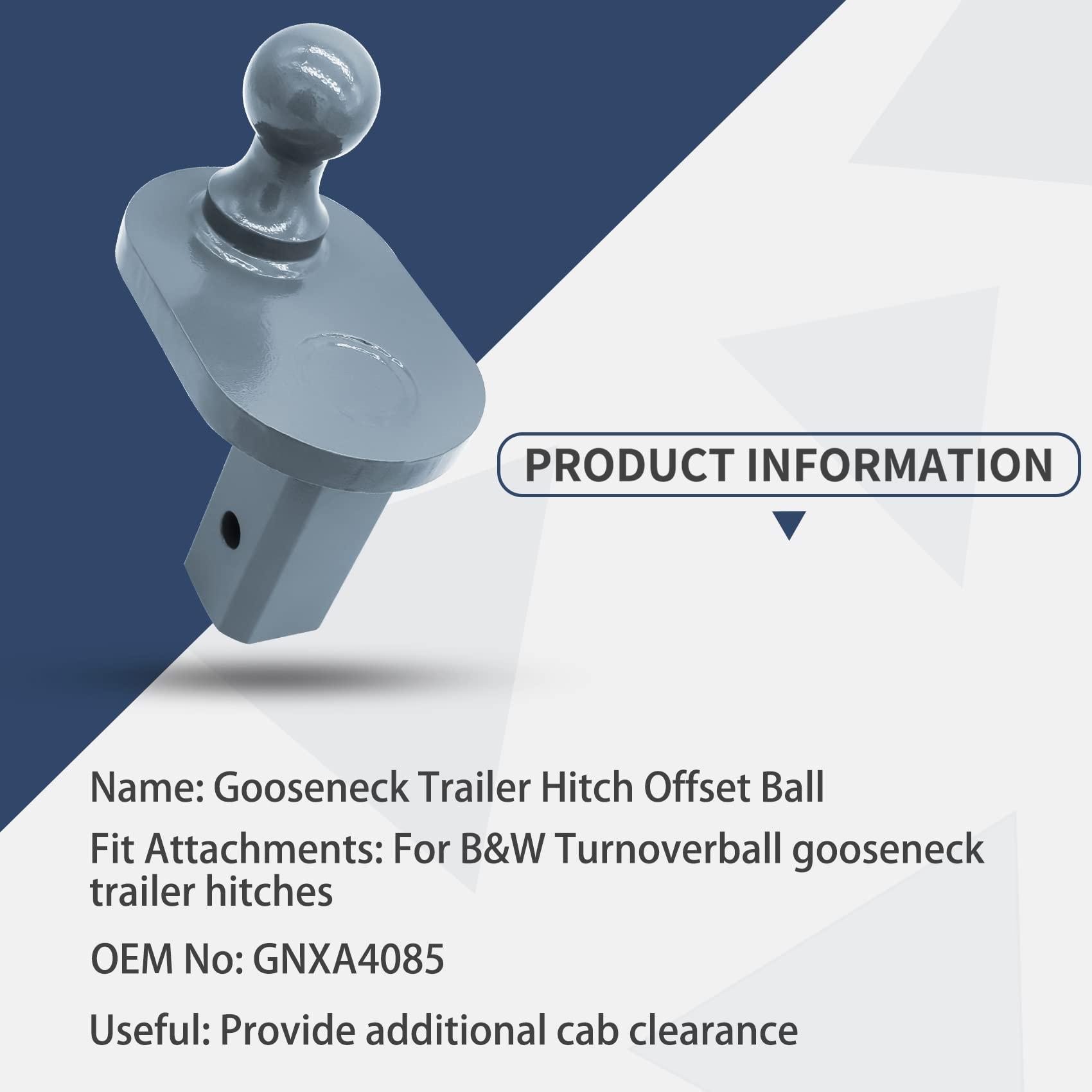 GNXA4085, 4" Offset Ball Compatible With B&W Turnoverball Gooseneck Trailer Hitches, Heavy Duty Extender | 20000 lbs GTW/ 5000 lbs VTW, 2-5/16 Inch Diameter - Image 3