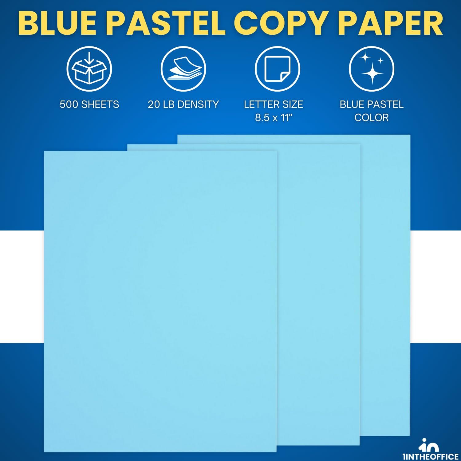1InTheOffice Blue Copy Paper, Printer Paper, Colored Copy, 20 lbs., 8.5" x 11", 500 Pack - Image 3