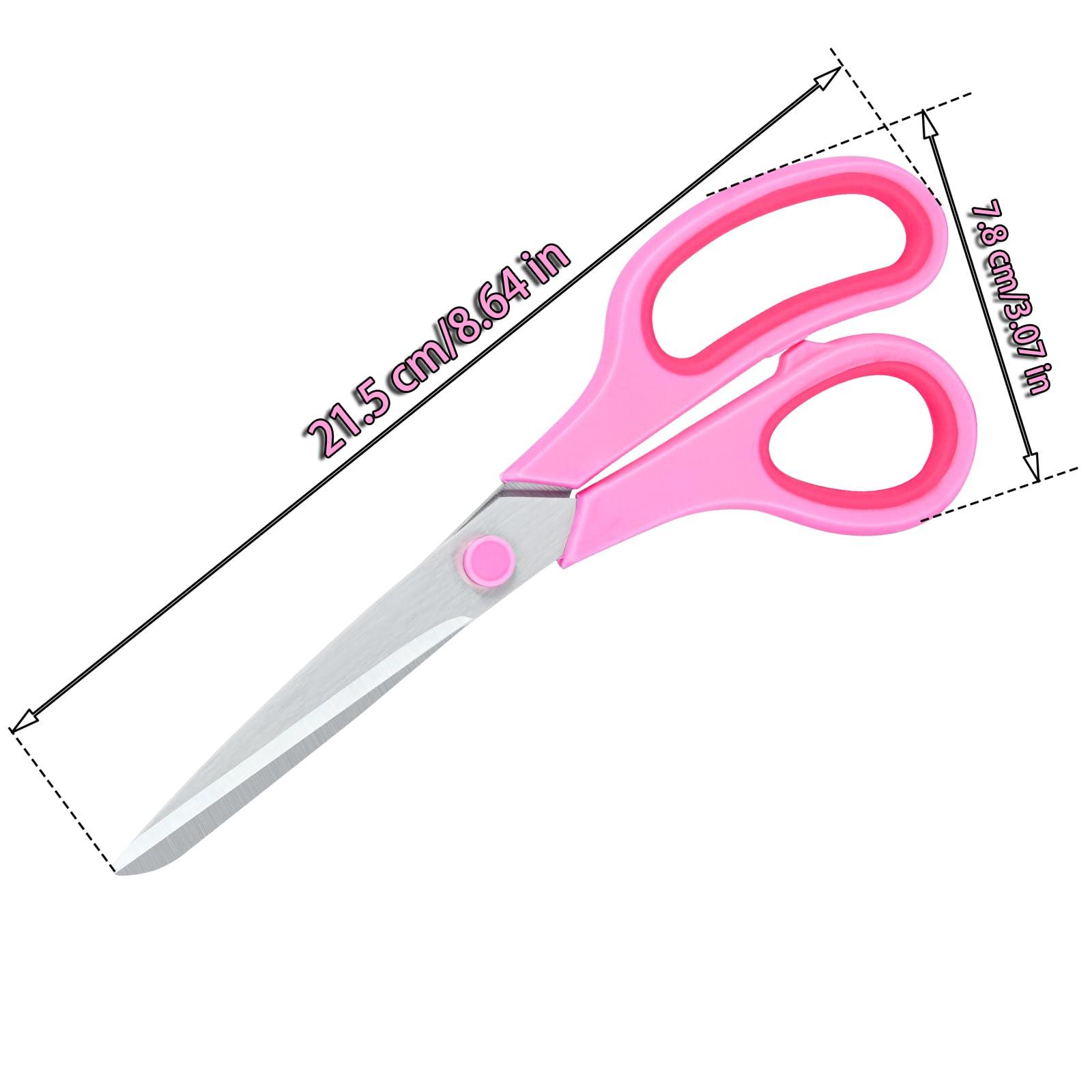 Scissors for Office Home School Craft Sewing Fabric Supplies(Pink), 8 Inch - Image 3