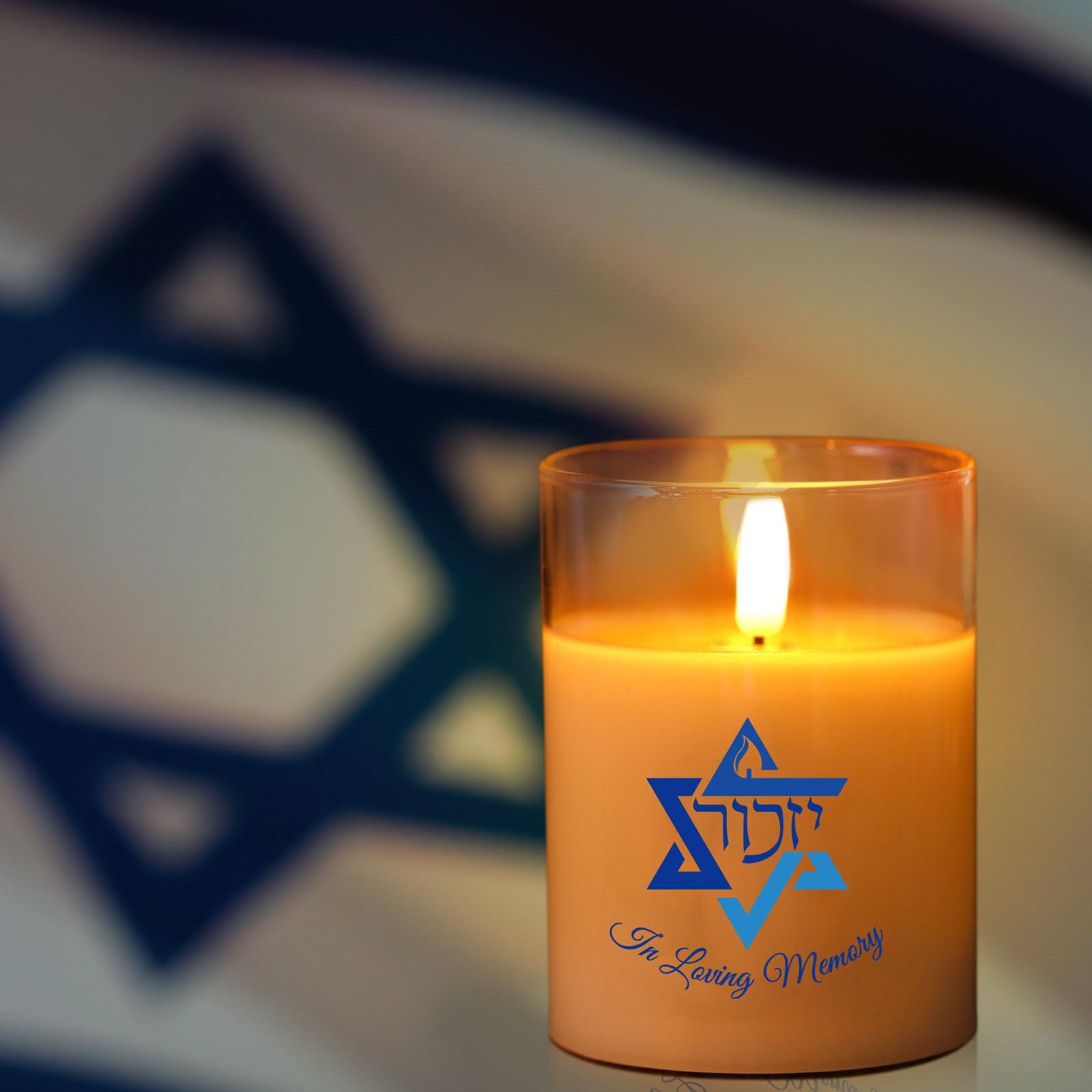 VIHOSE 2 Pcs Electric Memorial Candle LED Yahrzeit Candle for Loss of Loved One Sympathy Yizkor Flameless Candles Battery Powered Gift for Prayers Yom Kippur Chanukah Funeral Decoration - Image 6