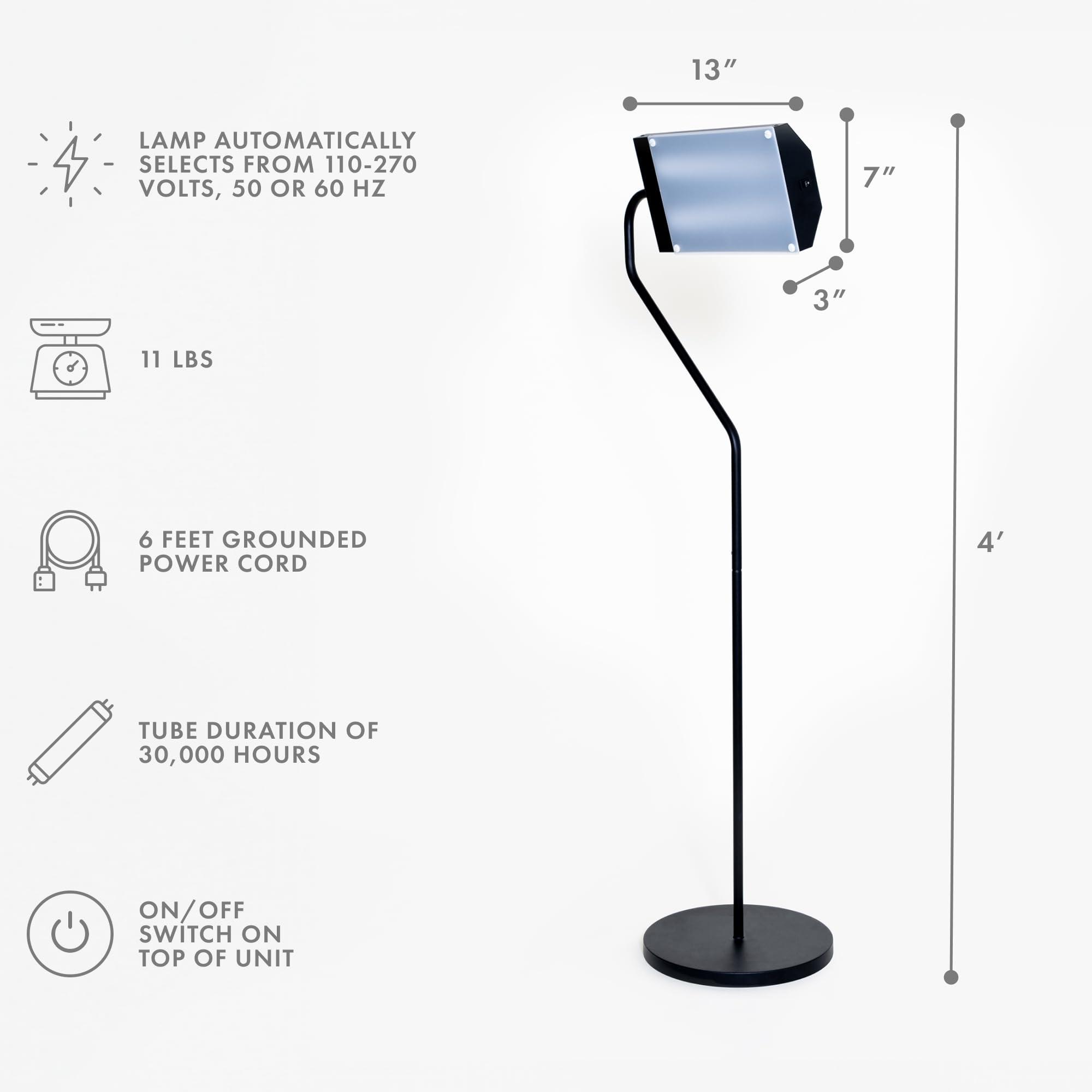 Northern Light Technologies Flamingo 10,000 Lux Bright Light Therapy Floor Lamp, Black, 4 Foot - Image 7