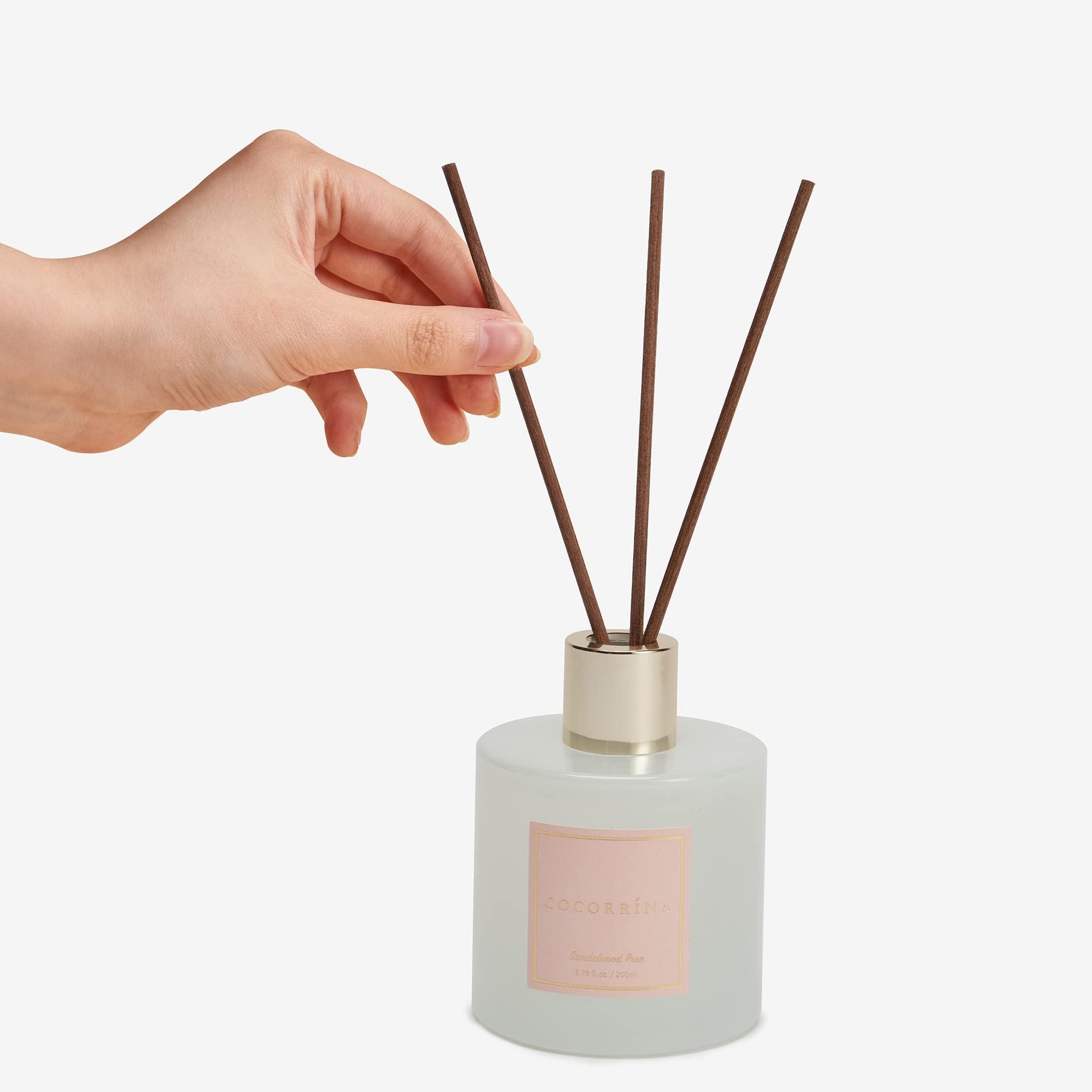 Cocorrína Premium Reed Diffuser Set with Preserved Baby's Breath & Cotton Stick Sandalwood Rose | 6.7oz Scent Fragrance Oil Diffuser for Bedroom Bathroom Home Décor - Image 7