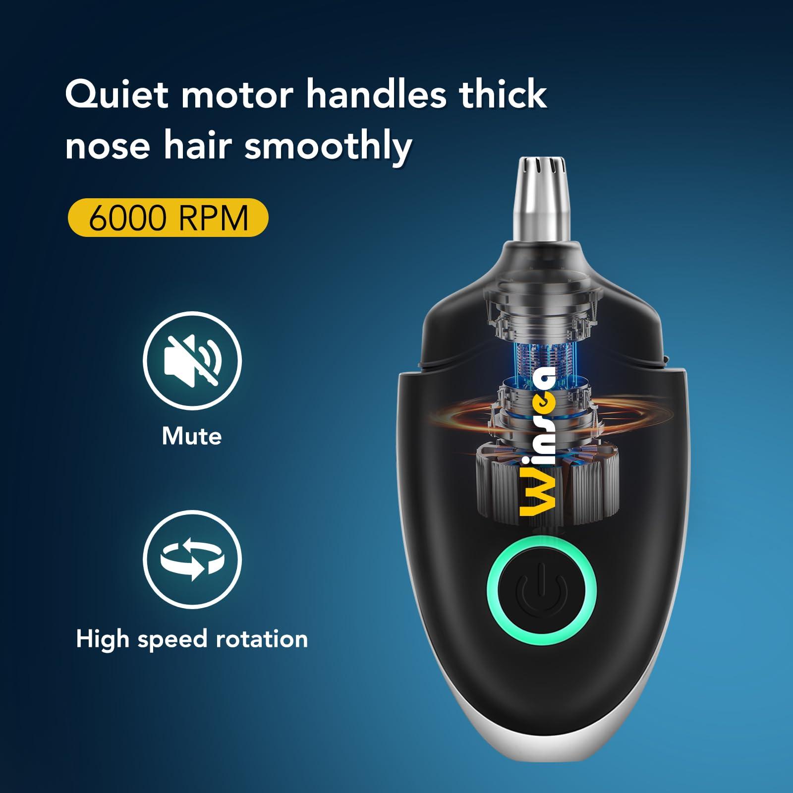Winsea Ear and Nose Hair Trimmer for Men and Women – Travel Trimmer, High-Precision Nose Shaver, USB Rechargeable, Waterproof, Safe & Quiet Operation, Portable Ear Hair Remover Design - Image 5