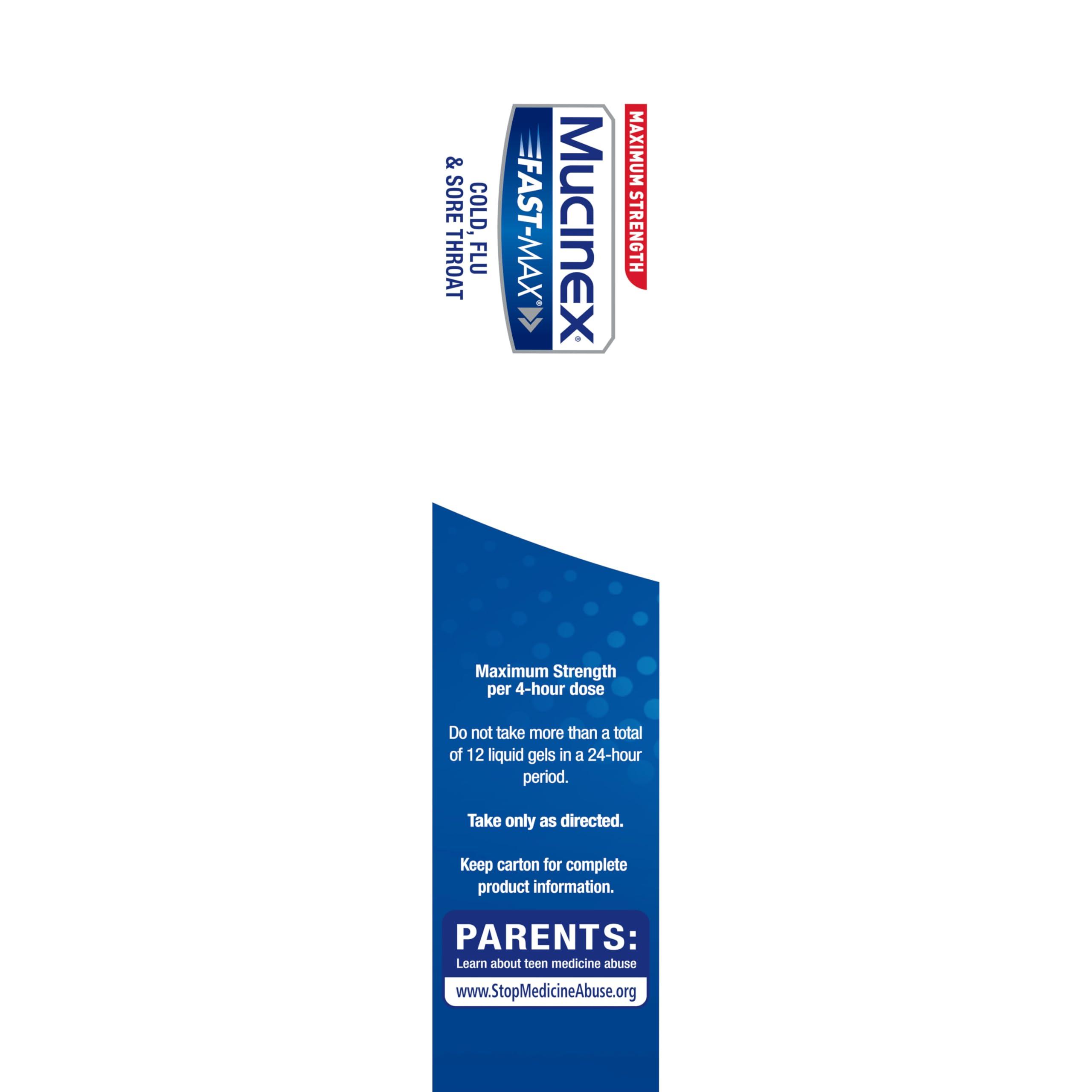 Mucinex Fast-Max Liquid Gels for Cold/Flu/Sore Throat, 16 Count - Image 12