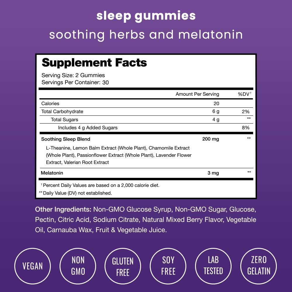 NutraChamps Sleep Gummies for Adults & Kids, Melatonin Gummies with Chamomile, Valerian & L Theanine, Vegan Childrens Melatonin 3mg, 1.5 mg, or 6mg (Pack of 2, 120 Gummy) - Image 4