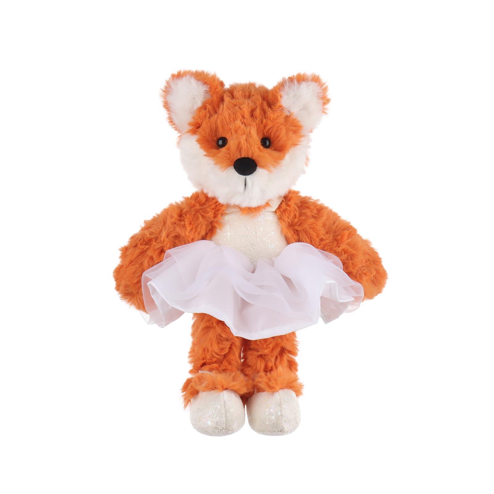 Apricot Lamb Ballet Fox Stuffed Animals for Kids, Soft Cute Plush Toys for Baby Girl and Boy, Fluffy Ballet Fox 6.7 Inches - Image 1