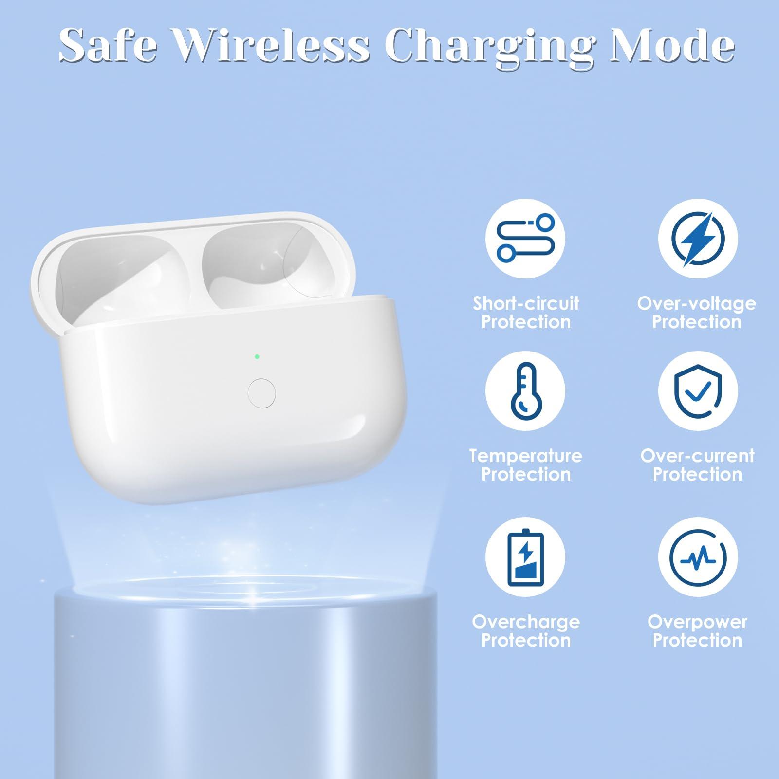 JKV Wireless Charging Replacement for AirPod Pro 1 2 Charging Case with Type-C Port, Only Compatible with Air Pods Pro 1st 2nd Charger Case with Blue Tooth Pairing Sync Button, no Airpod - Image 5