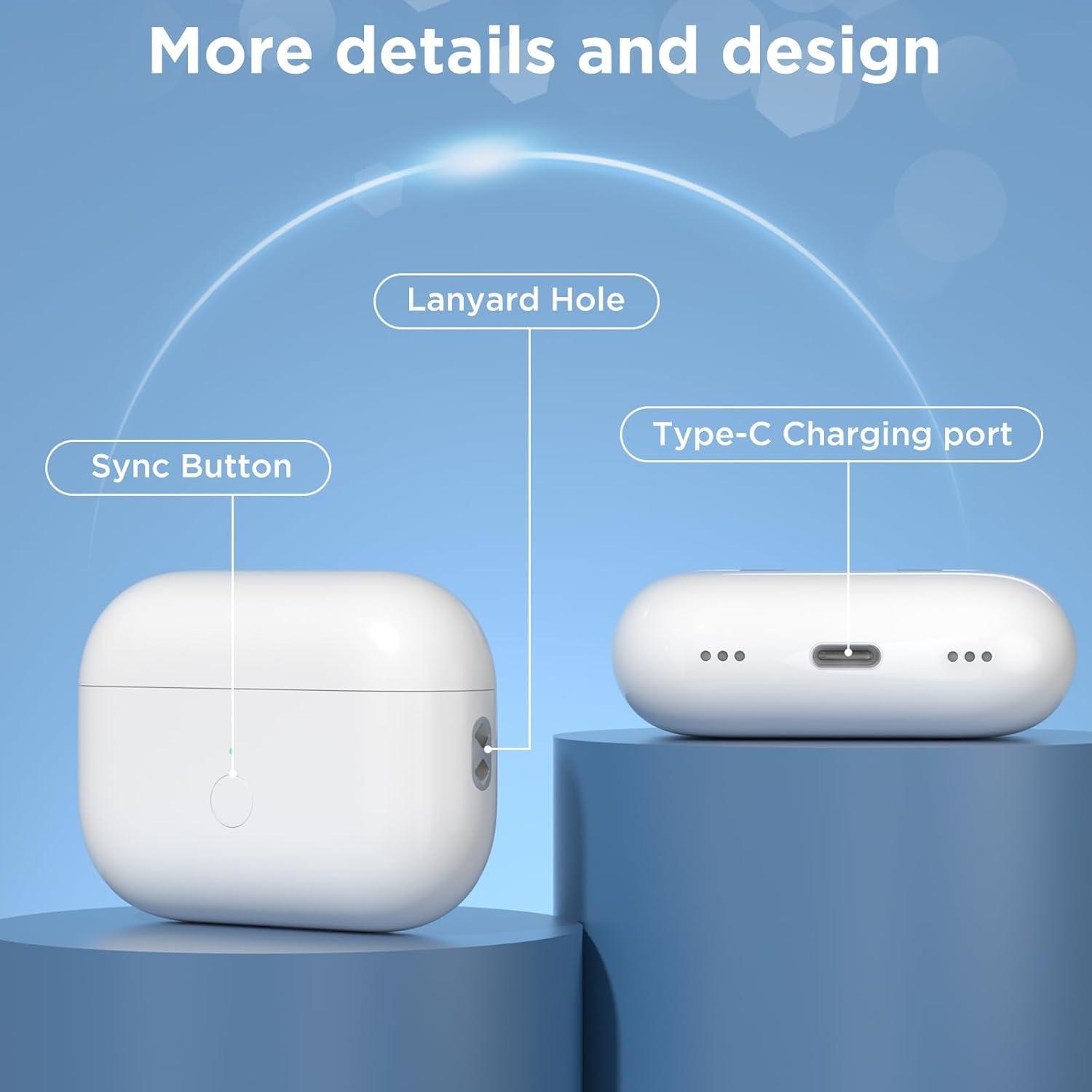 Wireless Charging Case for AirPods Pro 1st / 2nd Gen with Type-C Charging Port, Compatible with AirPod Pro 2nd Generation Replacement Case, with Blue-Tooth Sync Button, No Earbuds - Image 6