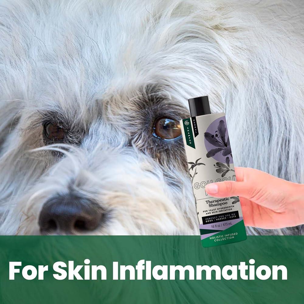 Gou Gou Pets Holistic Natural Anti-Fungal Shampoo for Dogs, Cats & Horses: Veterinarian Recommended: Relieve Itching & Flaking Skin Caused by Fungal Infections & Skin Conditions - Made in USA - 16 oz - Image 4
