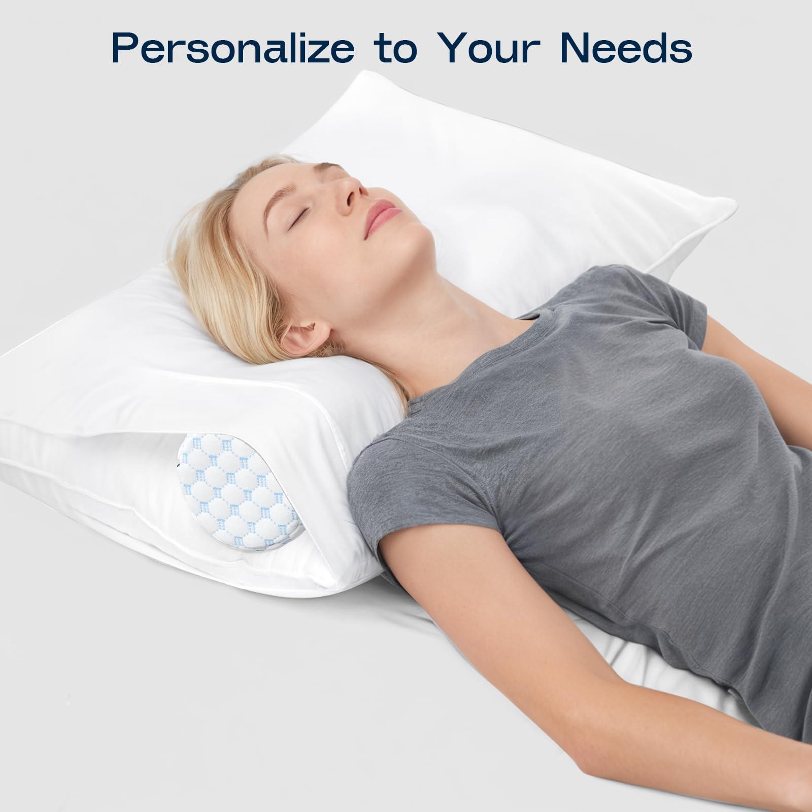 Neck Roll Cervical Pillow for Neck Pain Relief - Memory Foam Neck Pillow for Bed | Round Neck Pillows for Sleeping, 16 * 6.3 * 6.3inch (Cool-Blue) - Image 5