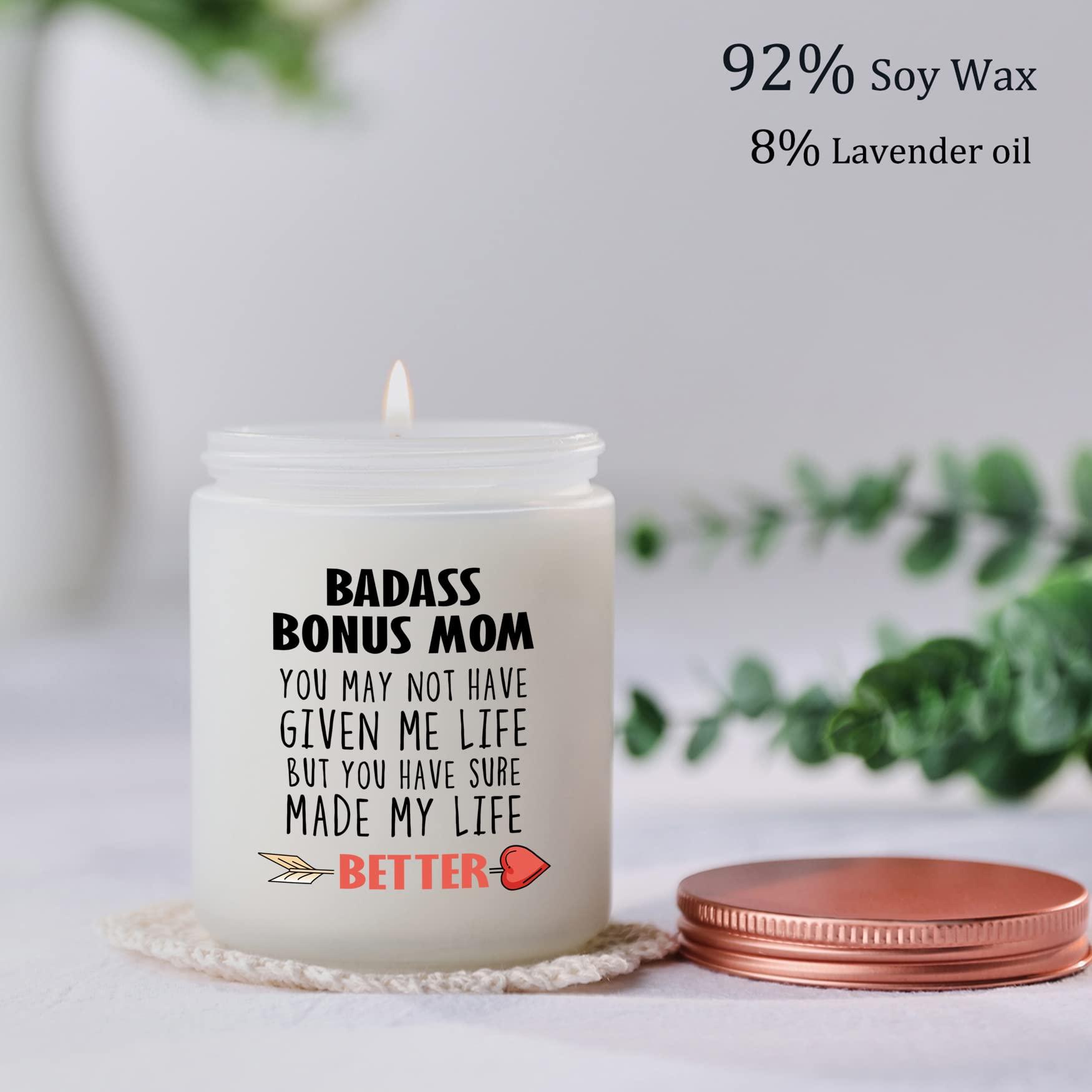 Bonus Mom Gifts- Mother in Law, Stepmom irthday Christmas Mothers Day Gifts- Funny Best Candle Gift Ideas for Adopted Mom from Daughter Son - Image 3