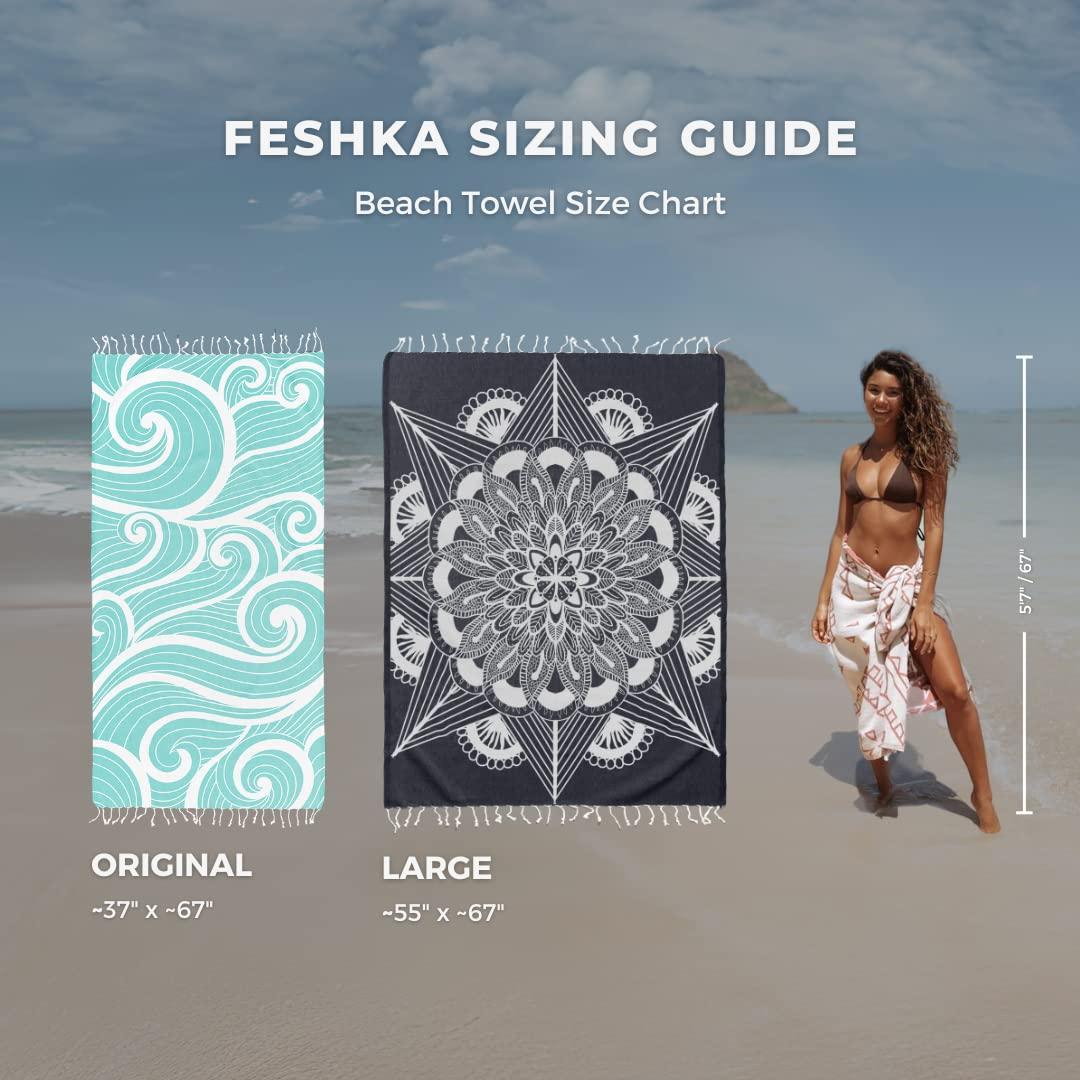 FESHKA Sand Free Turkish Beach Towel (37 x 67) Quick Dry Bath Towel, Oversized Beach Blanket, Lightweight for Travel - Made with 100% Organic Turkish Cotton - Sunflower (Yellow) - Image 2