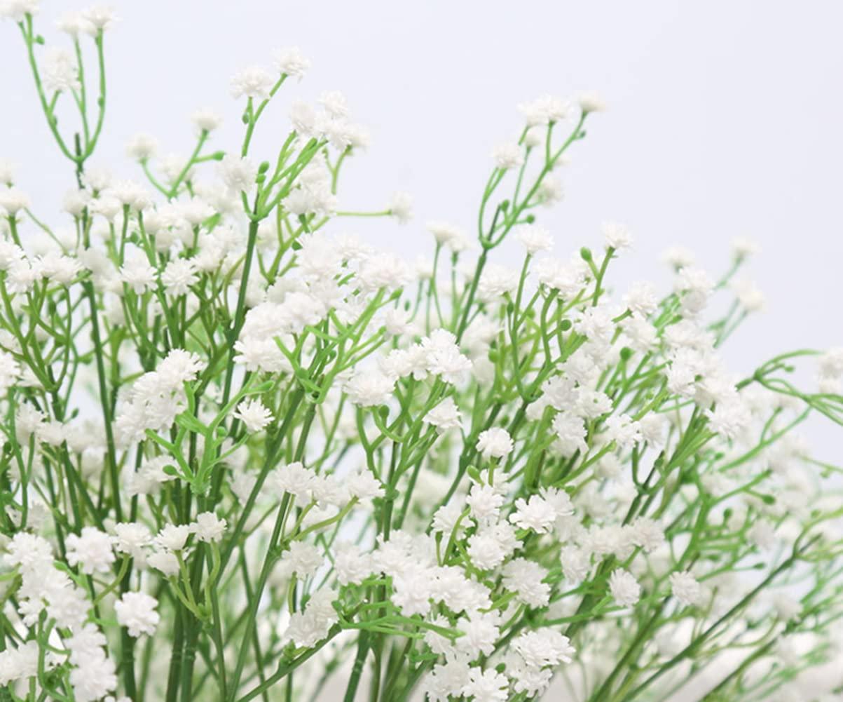 Gumolutin 9 Pack Real Touch Artificial Baby's Breath Flowers - 21" Bendable Stems for Wedding Bouquets, Home Centerpieces & Outdoor Decor (Waterproof, Dustproof, White) - Image 9