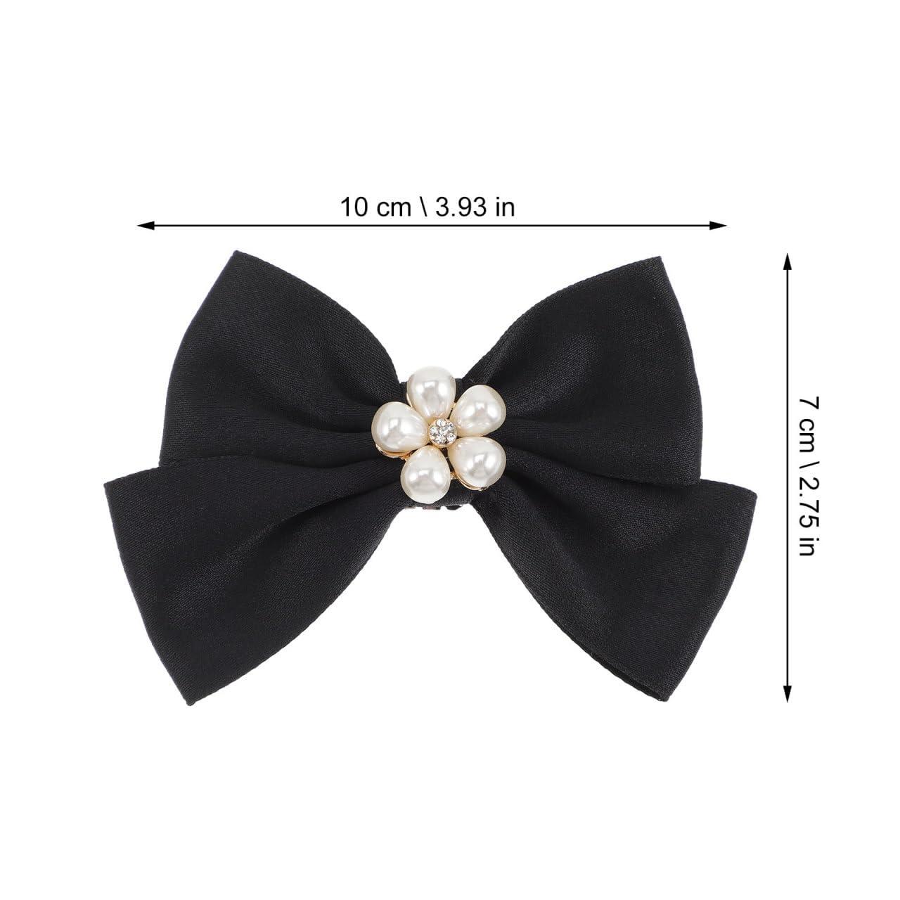 Holibanna Bow Shoe Clips 1 Pair Removable Buckle Elegant Pearl Charms Decoration DIY for Women Girls Bridal Wedding - Image 2