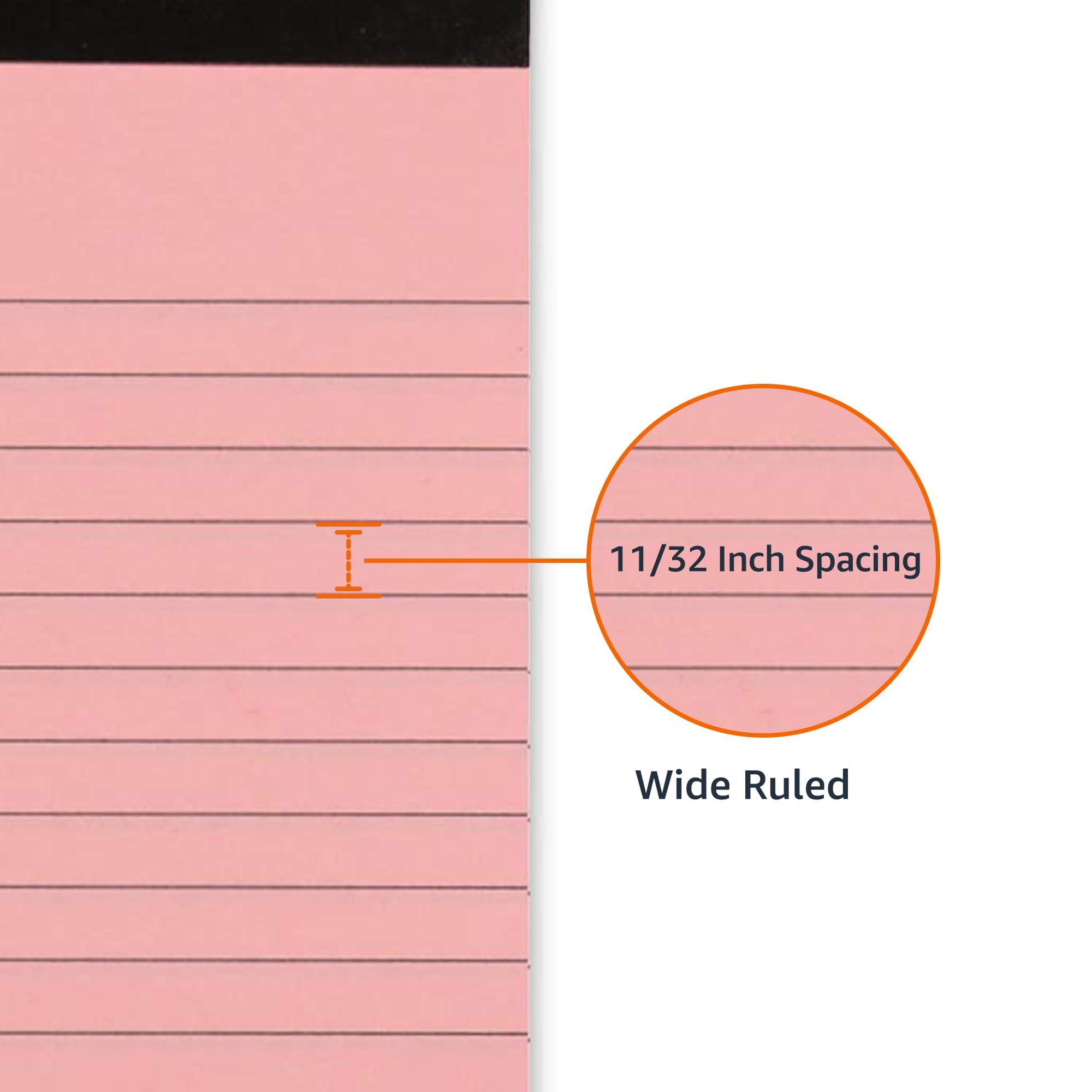 Amazon Basics Wide Ruled 8.5 x 11.75-Inch 50 Sheet Perforated Lined Writing Note Pads, Pack of 6, 300 Count, Multicolor - Image 5