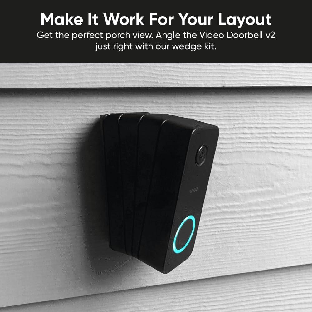 Wyze Video Doorbell V2 Wedge Kit, 3 Mounting Bracket (One Adjustable 15° Horizontal Bracket, Two 7.5° Vertical Bracket), Replacement Angle Adjustment Adapter Wedge Kit - Image 6