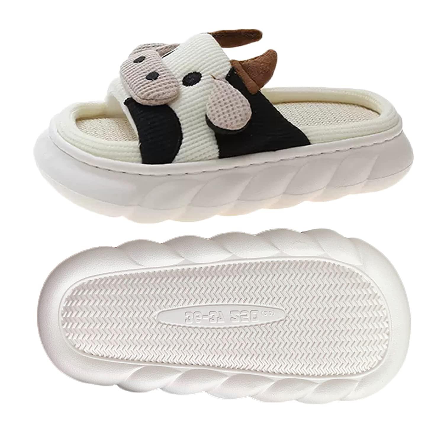 GULAKY Cow Slippers for Women Fuzzy Cute Kawaii Shoes Super Warm Soft Sole Non-slip Lightweight - Image 1