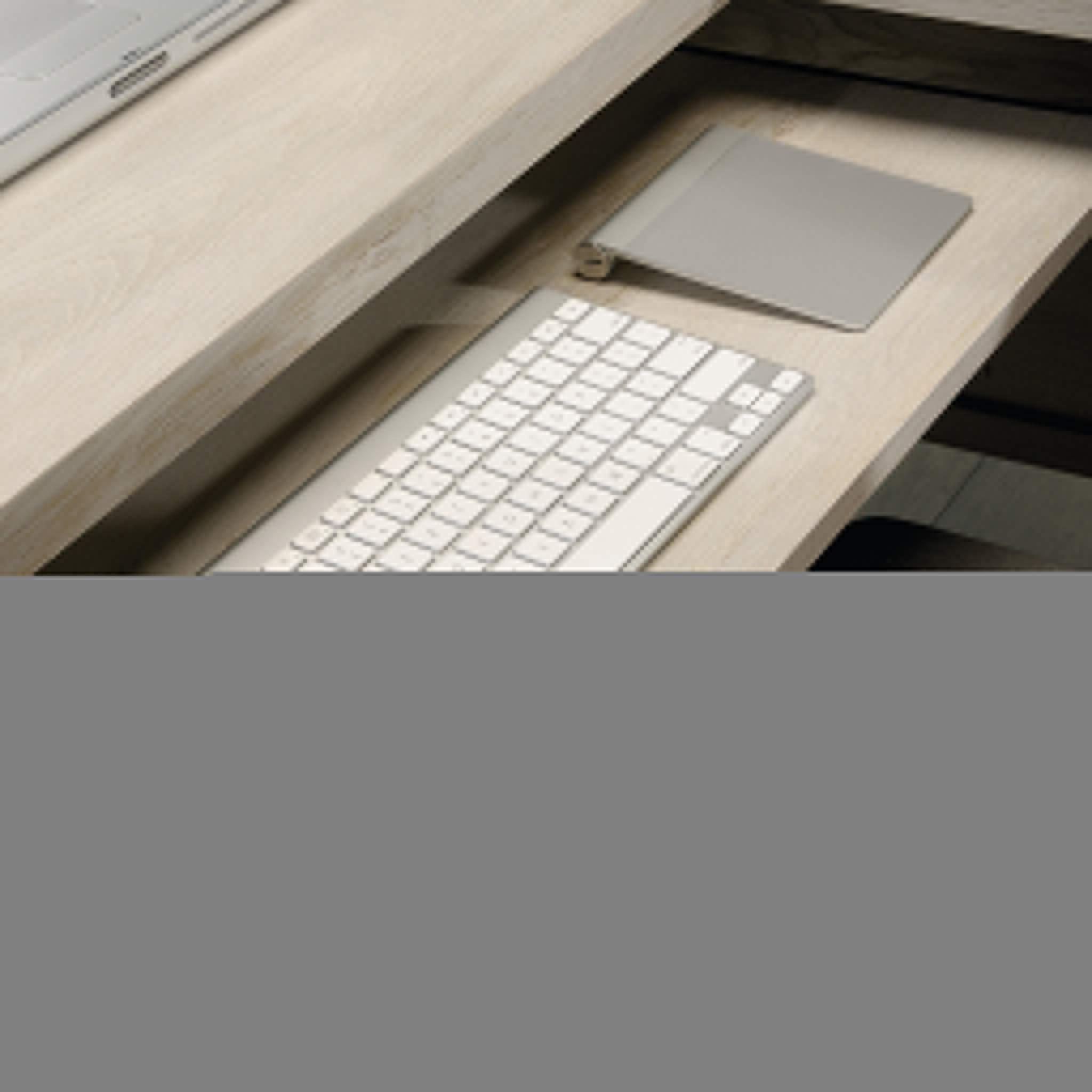 Sauder Costa L-Shaped Desk, Chalked Chestnut, Home Office with Storage & Keyboard Tray - Image 7