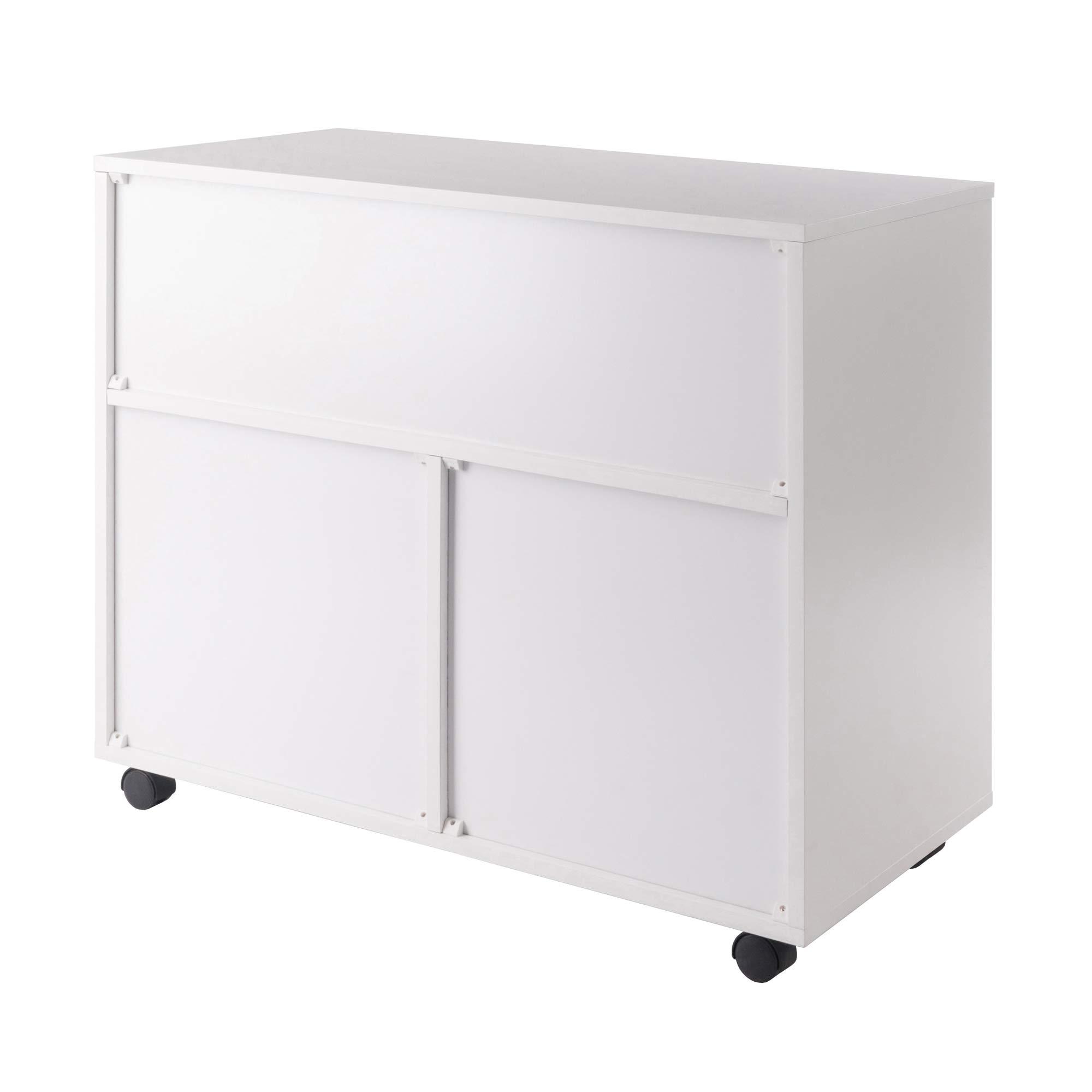 Winsome Halifax 3-Section Mobile Cabinet with 5 Drawers, for Living Room, Home Office, White - Image 8