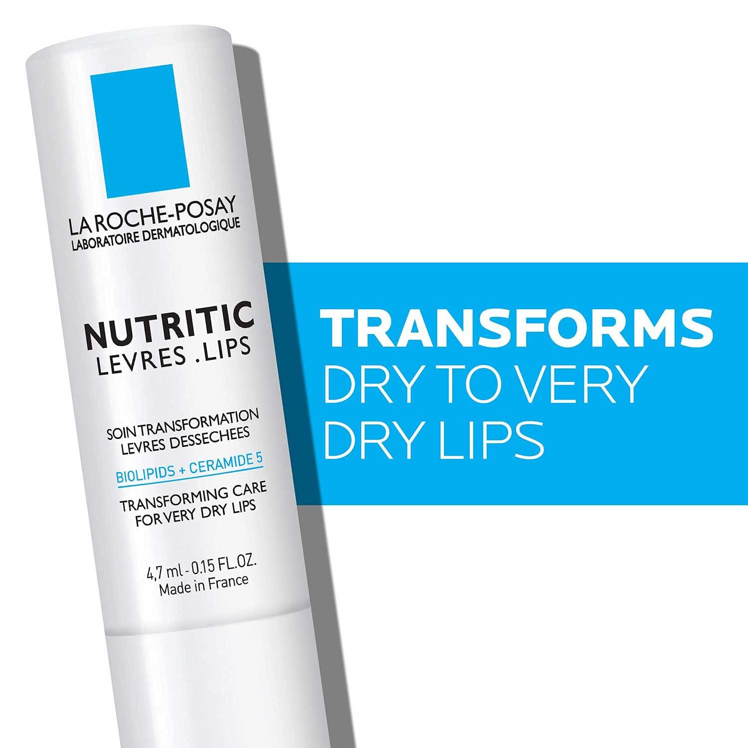 La Roche-Posay Nutritic Lip Balm for Very Dry Lips, Soothes and Repairs Chapped Lips with Shea Butter and Ceramides, 0.15 Fl Oz (Pack of 1) - Image 5