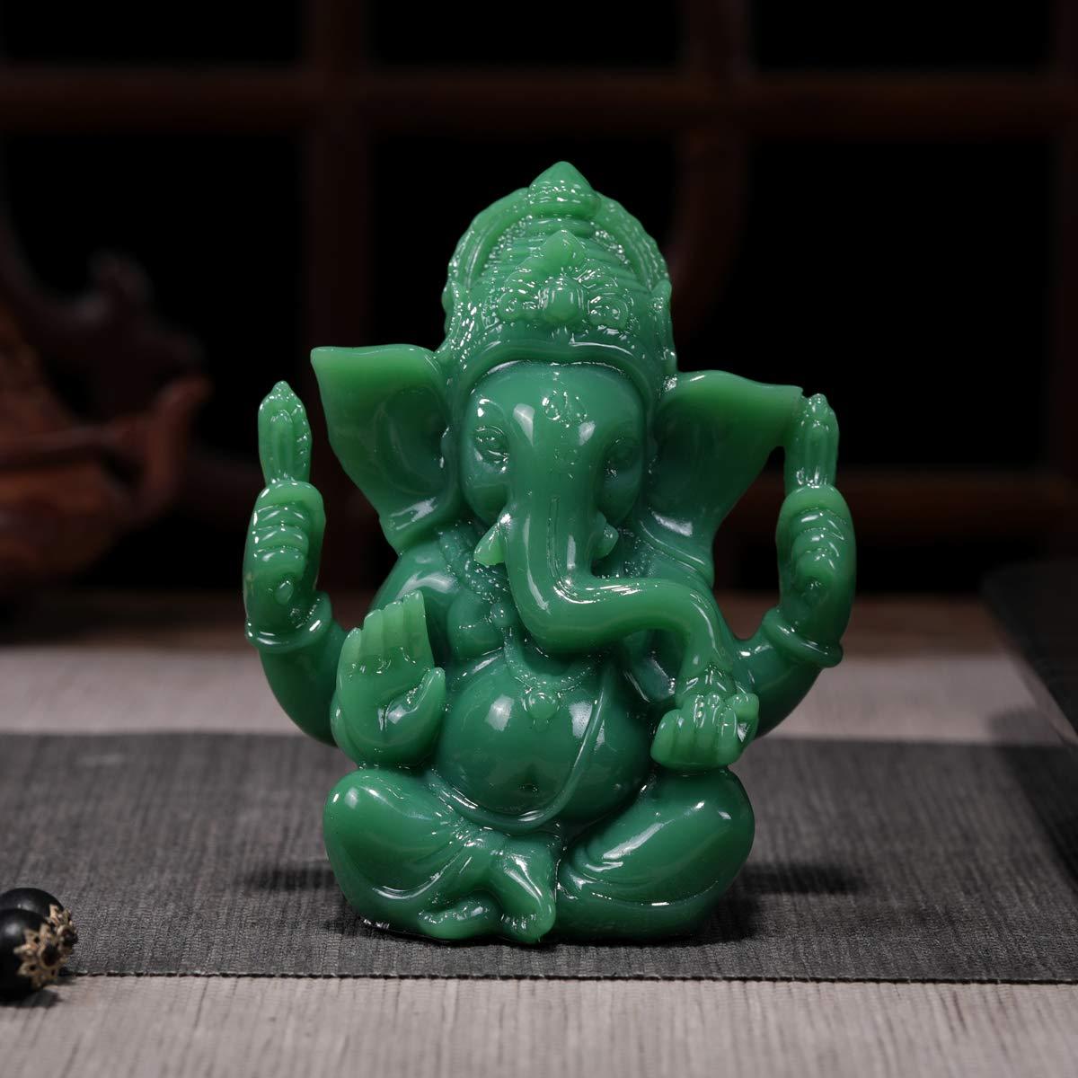 Seyee-bro Lord Ganesha Statues - Ganesh Idol Figurine - Elephant God Buddha Sculpture for Home Car Decor Tabletop Statue - Image 2