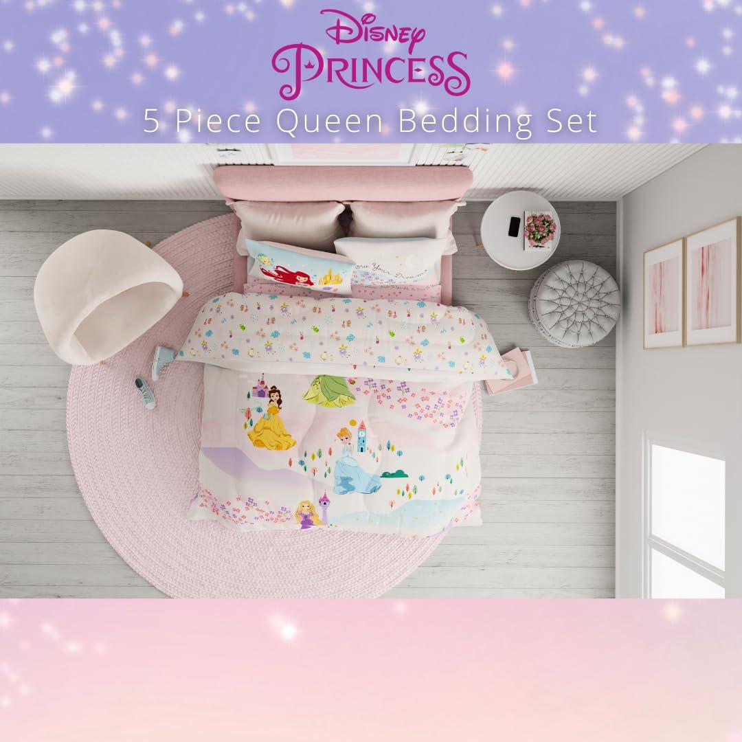 Franco Disney Princess Kids Bedding Super Soft & Cozy Comforter and Sheet Set, Queen, (Officially Licensed Product) - Image 7