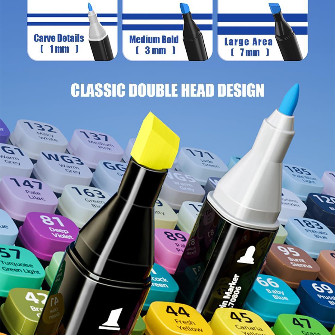 Alcohol Markers, 80 Colors Art Drawing Markers Set for Kids Adults Dual Tip Permanent Sketch Markers, with Organizing Case - Image 3