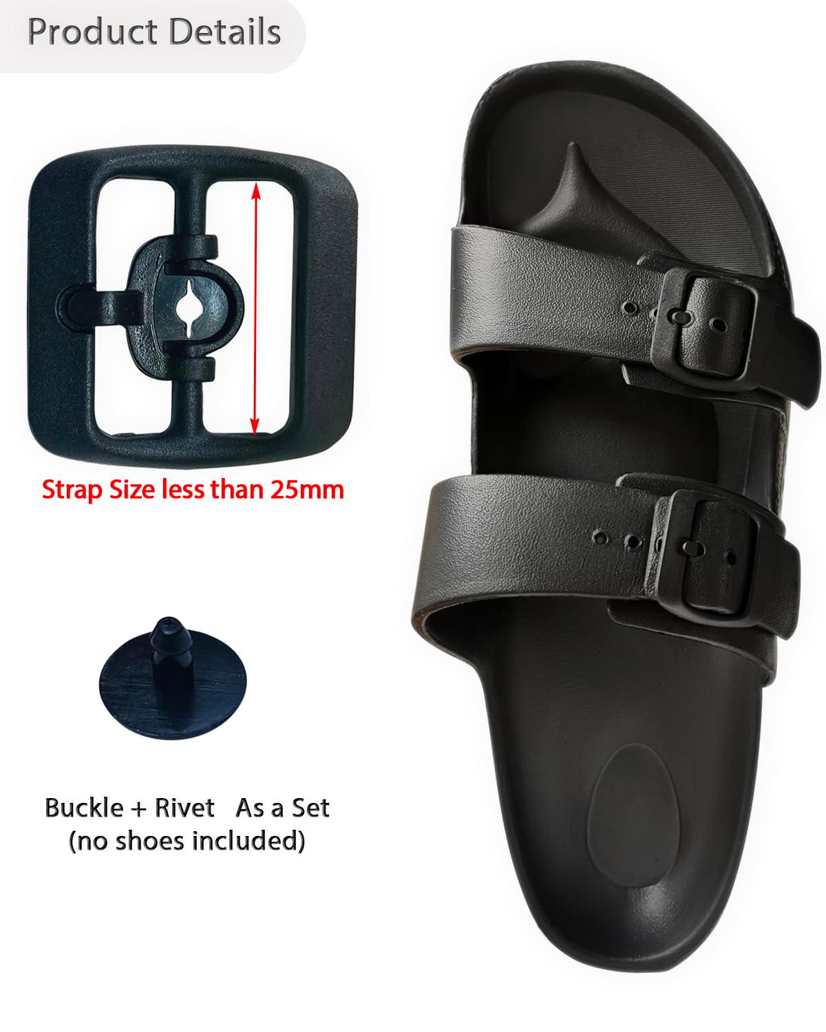 Lopau Replacement Buckle for Arizona Essentials Slide-On Sandal, Double Strap Clasp Repair for EVA Open-Back Clog Men and Women - Image 2
