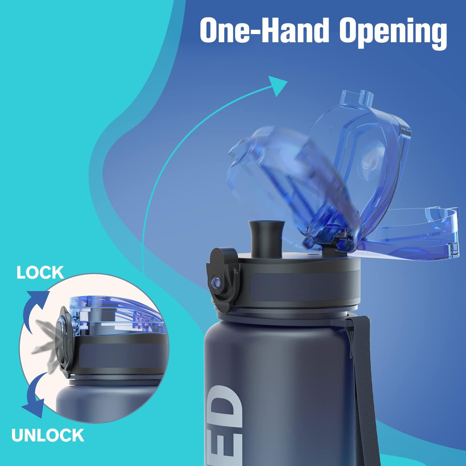 Sahara Sailor Water Bottle 32oz, Durable and Leakproof Water Bottles Motivational with Time Marker, Tritan, BPA Free, Wide Mouth with Easy Clean Brush for Gym, Travel, Home, School, Office (1 Bottle) - Image 3