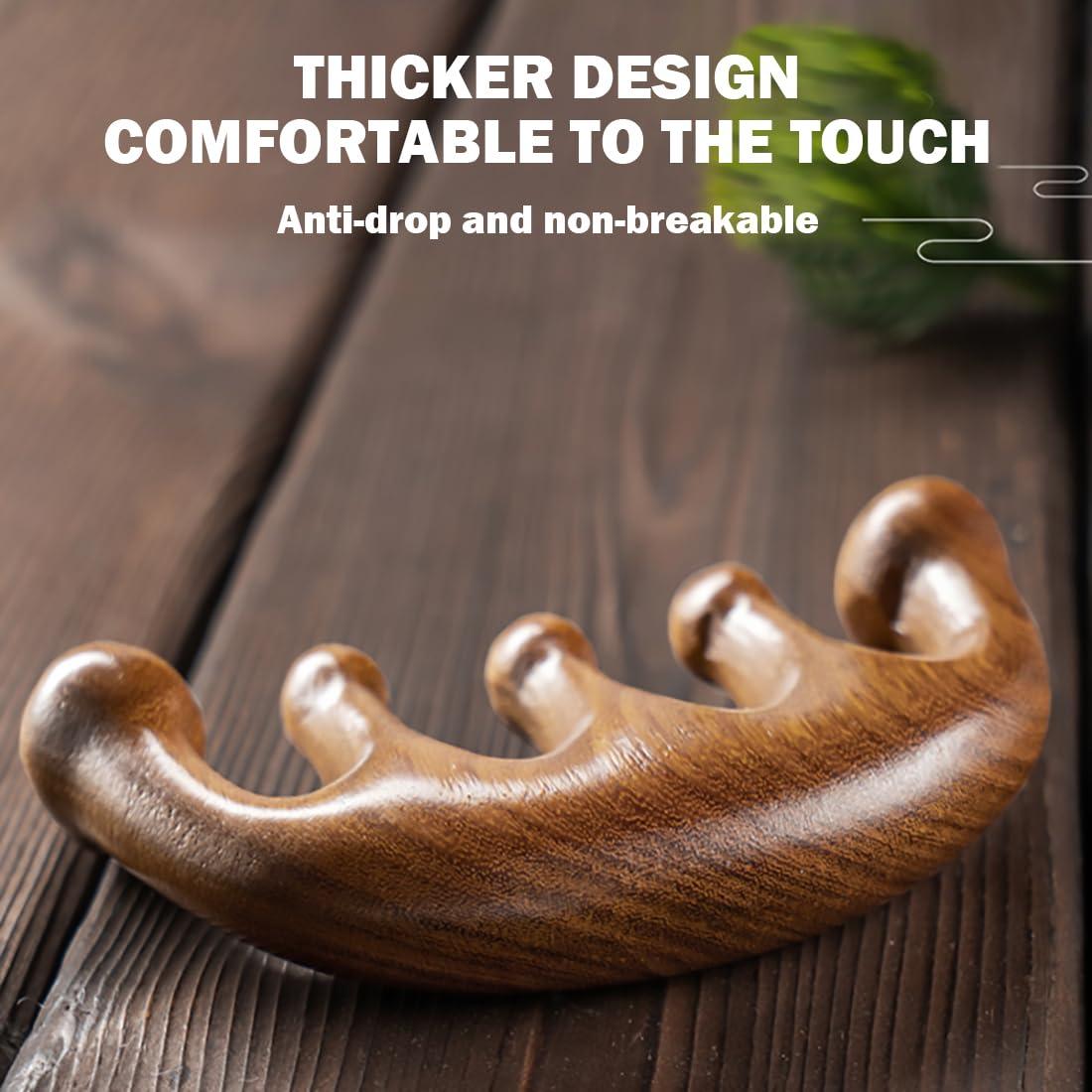 Cureder Wooden Scalp Massager - Handmade 100% Natural Green Sandalwood Wide Tooth Combs - Wood Massage Comb & Sandalwood Comb for Luxurious Hair Care - Image 6